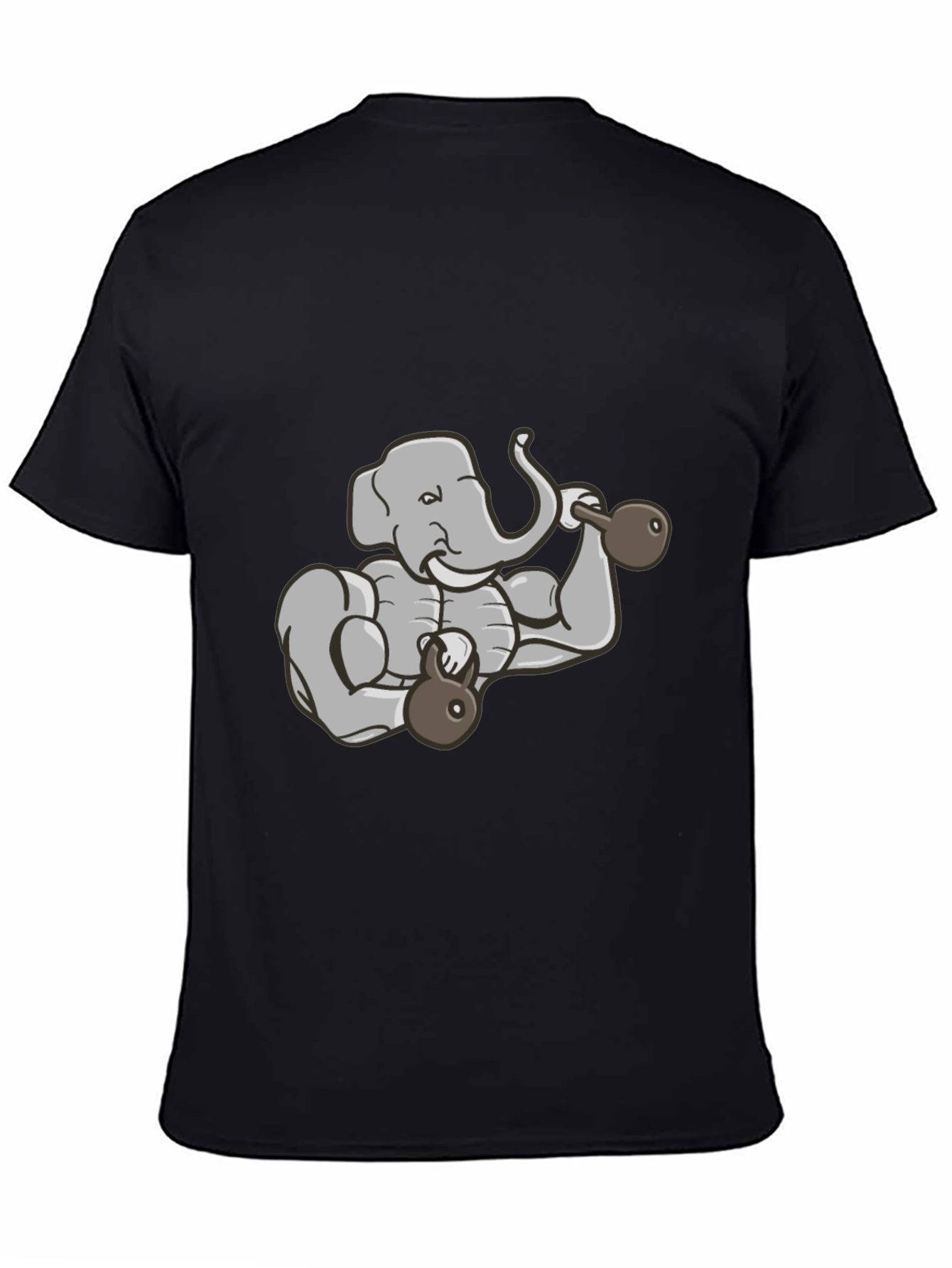 Weightlifting Elephant Graphic Tee - Black