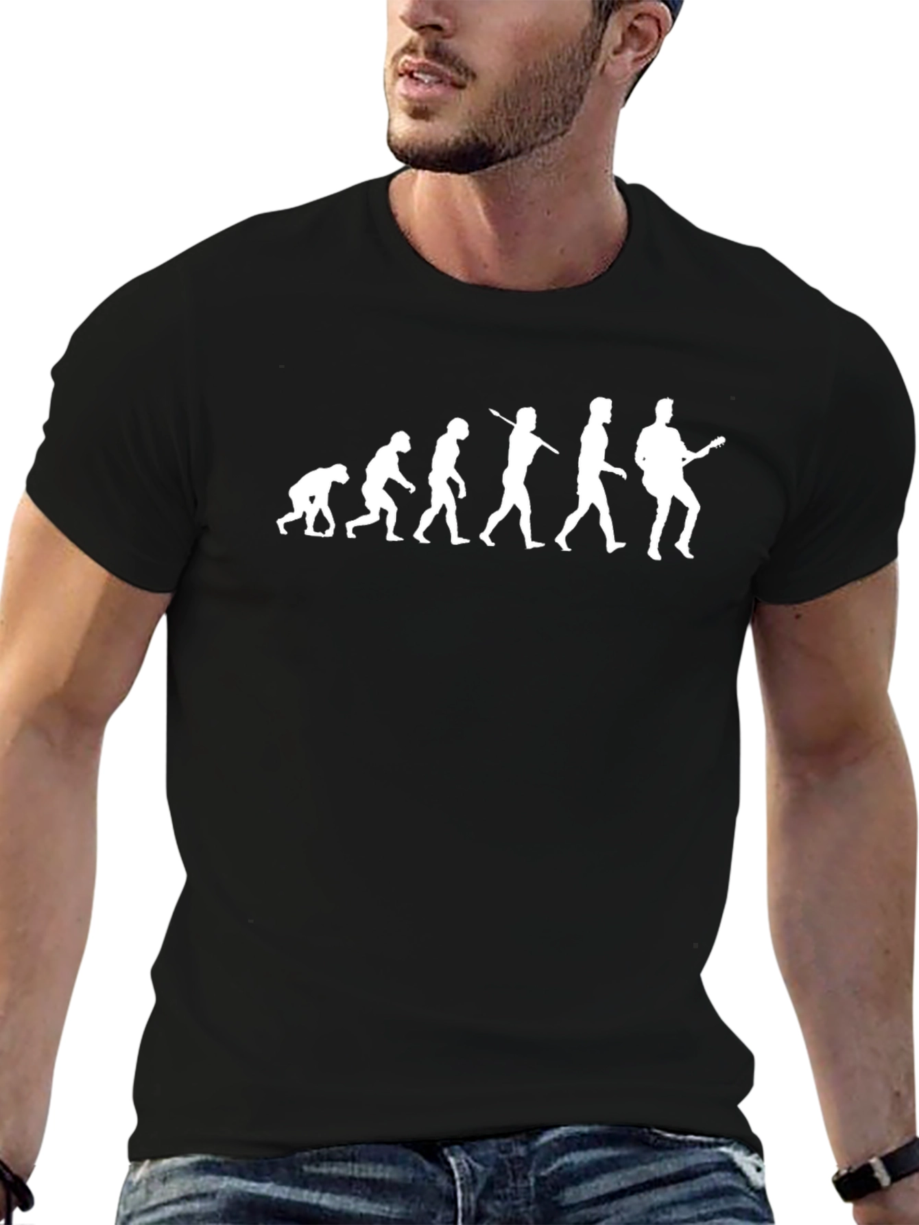 Evolution of Guitarist T-Shirt - Black Cotton Tee