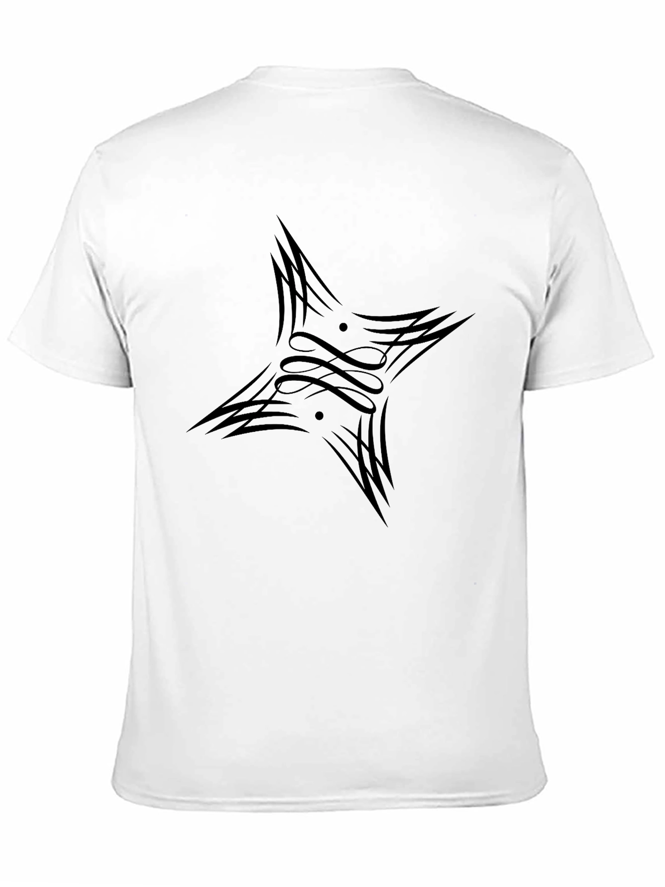 Black Graphic Tee - Tribal Star Design