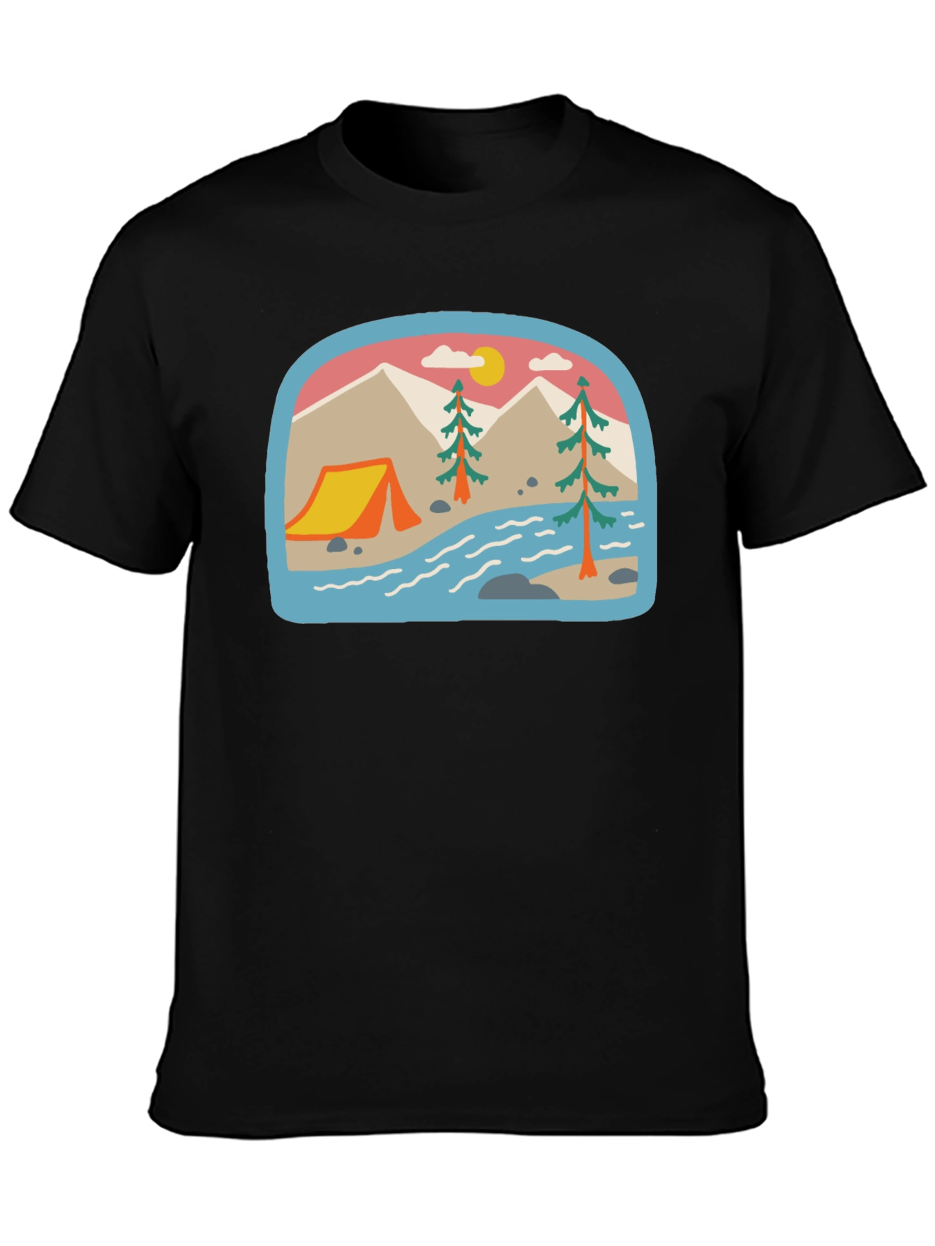 Camping Adventure Graphic Tee - Black