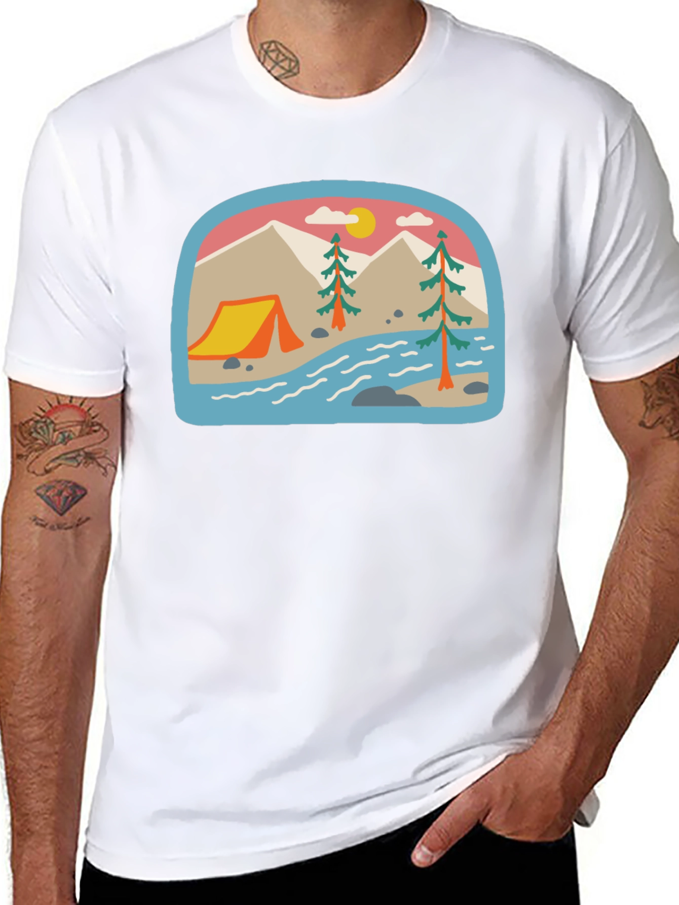 Camping Adventure Graphic Tee - Black