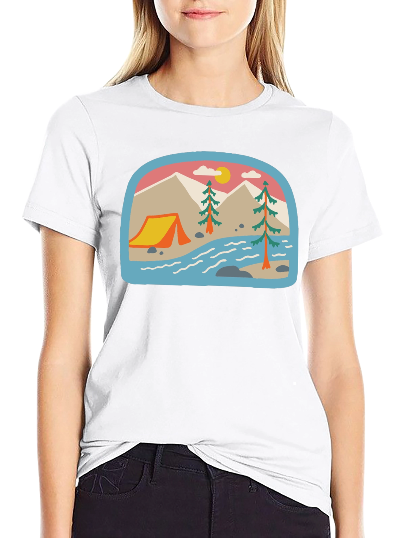 Camping Adventure Graphic Tee - Black