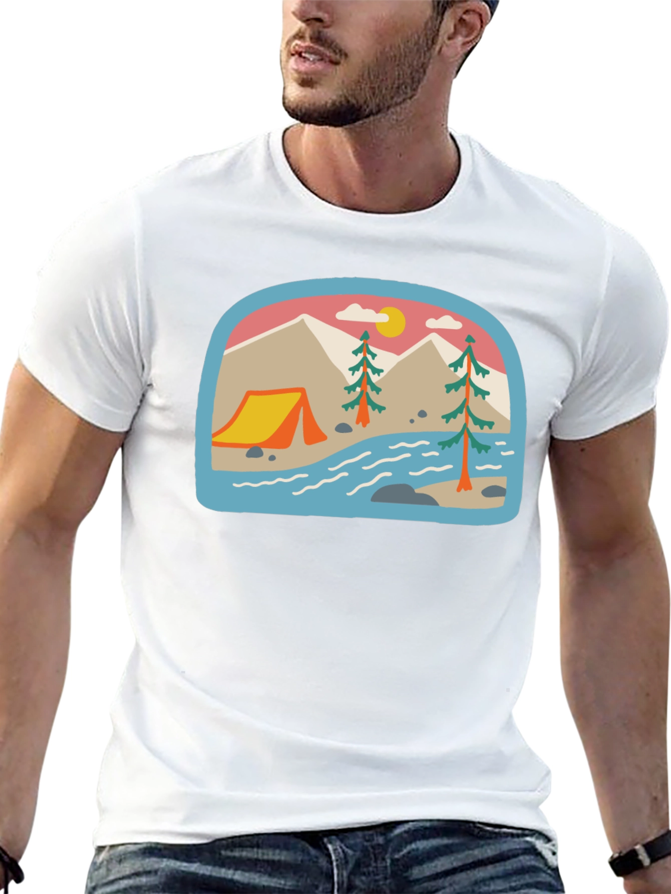 Camping Adventure Graphic Tee - Black
