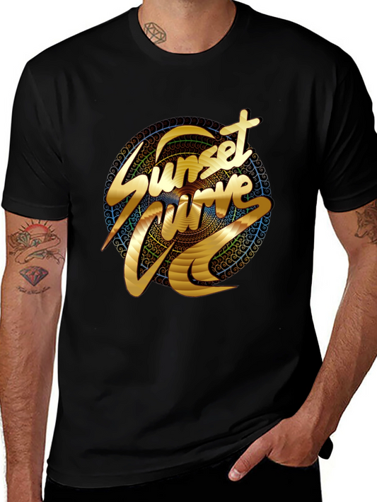 Sunset Curve Graphic T-Shirt - Black