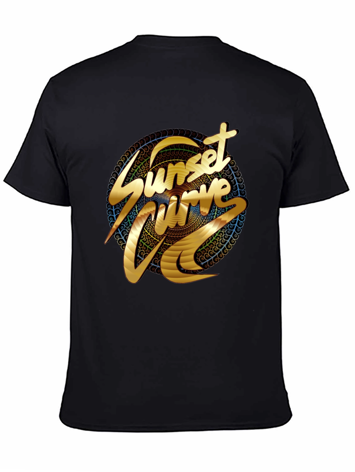 Sunset Curve Graphic T-Shirt - Black