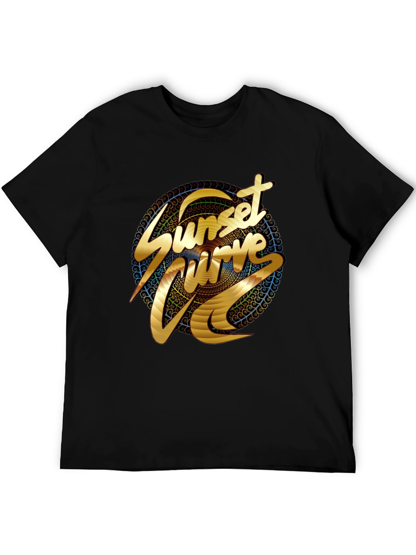 Sunset Curve Graphic T-Shirt - Black