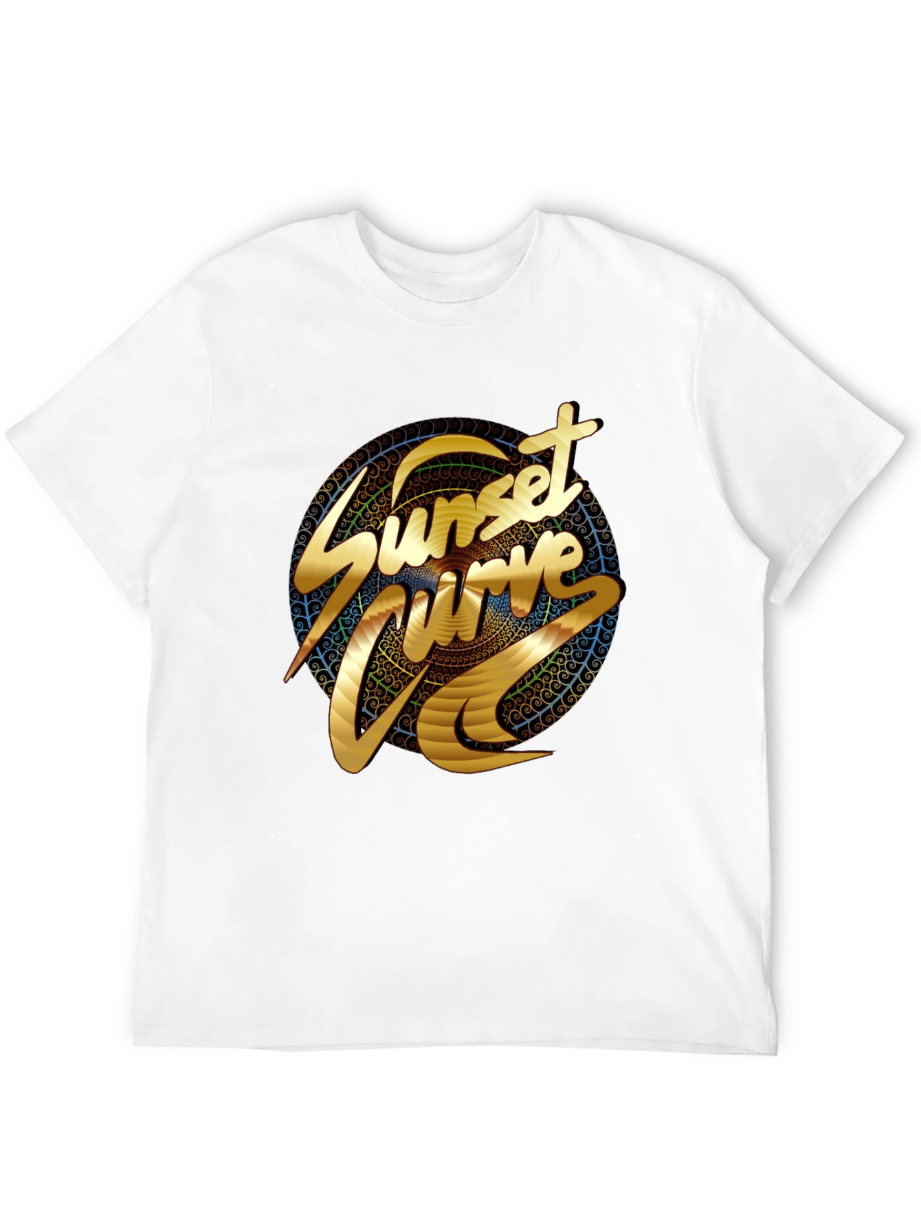 Sunset Curve Graphic T-Shirt - Black