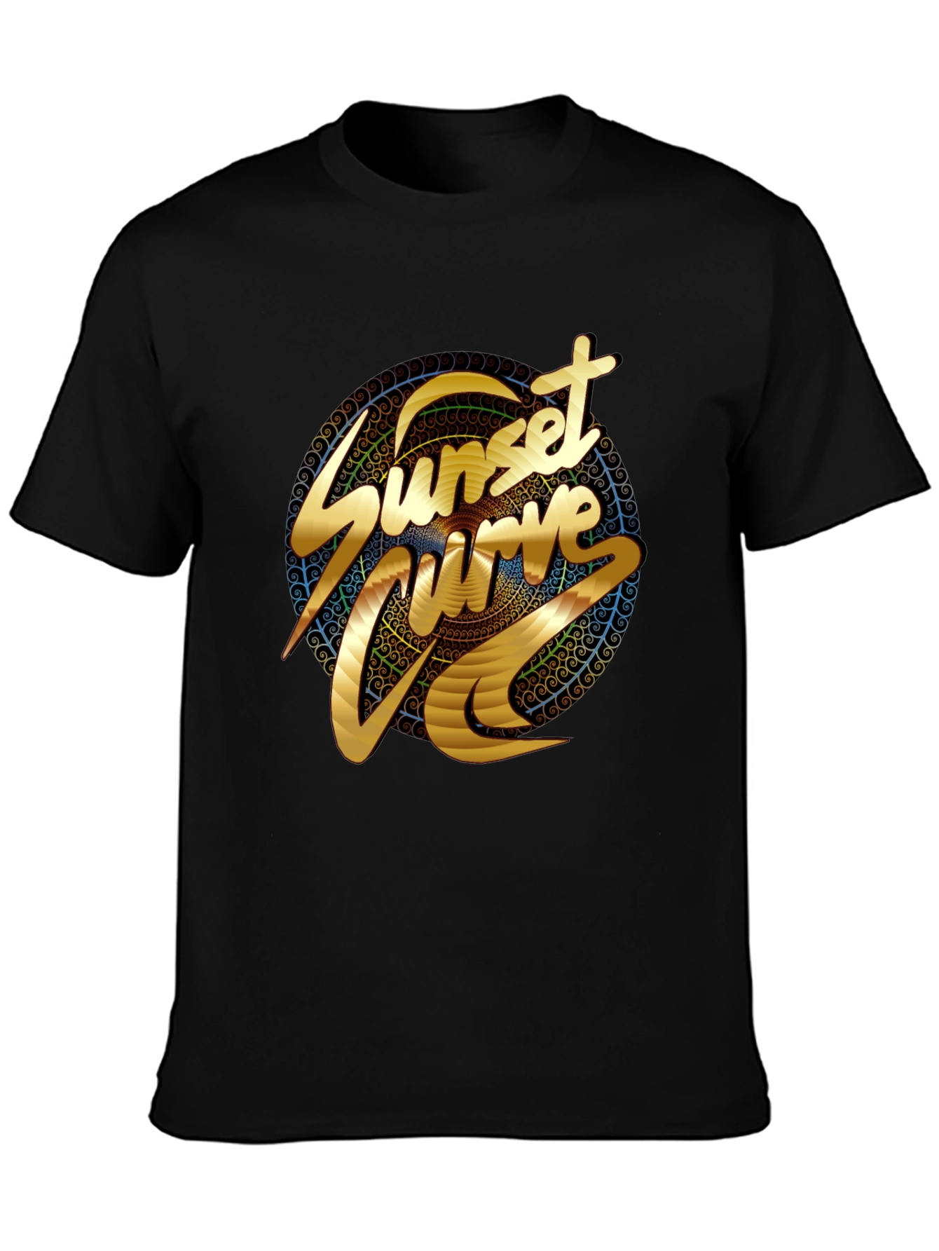 Sunset Curve Graphic T-Shirt - Black