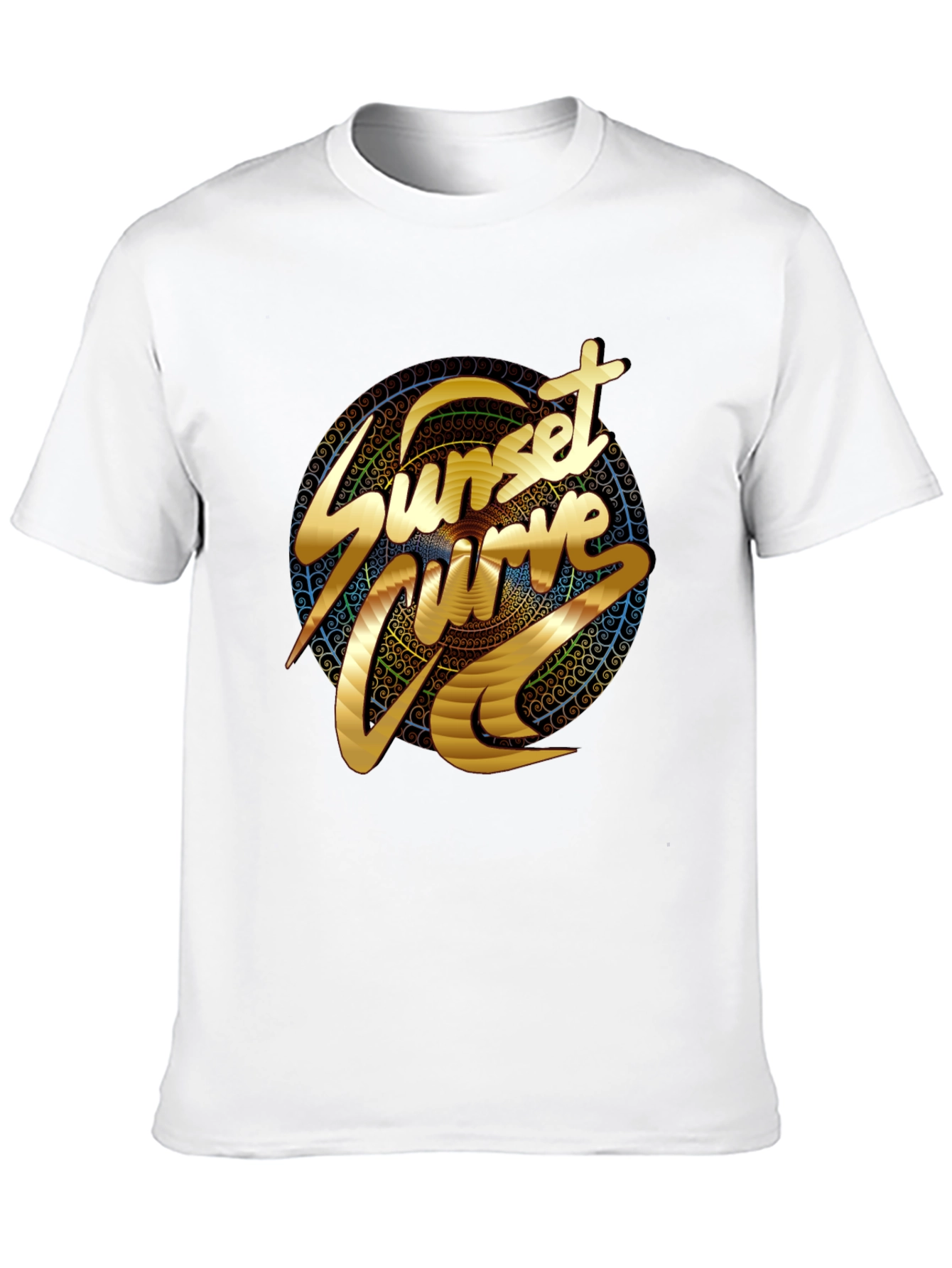 Sunset Curve Graphic T-Shirt - Black