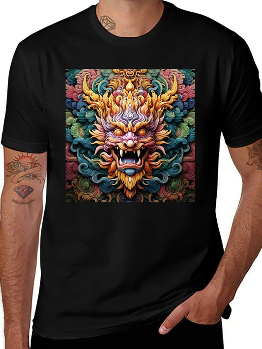Dragon Graphic Tee - Unique Colorful Design
