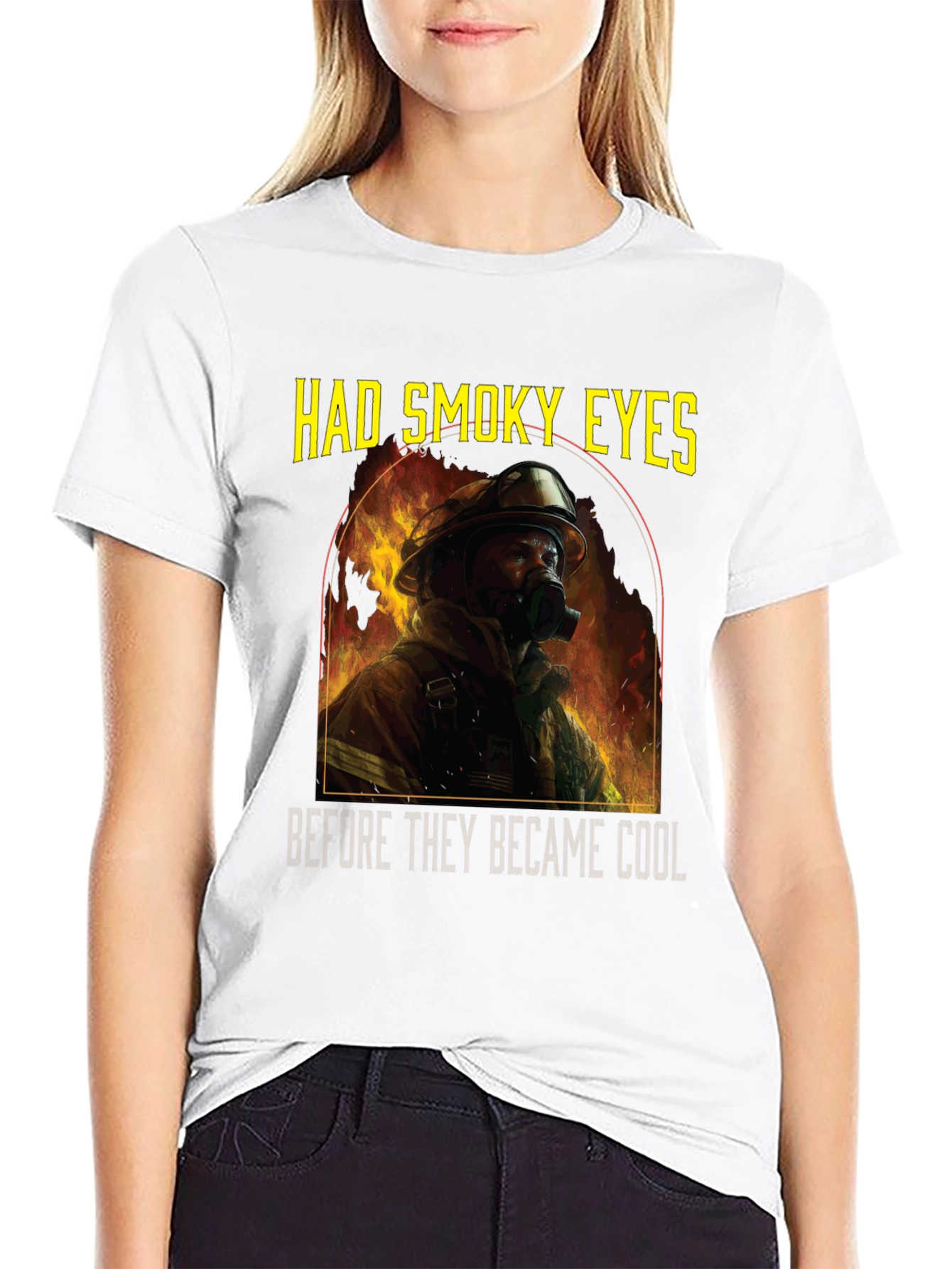 Firefighter Had Smoky Eyes Graphic T-Shirt