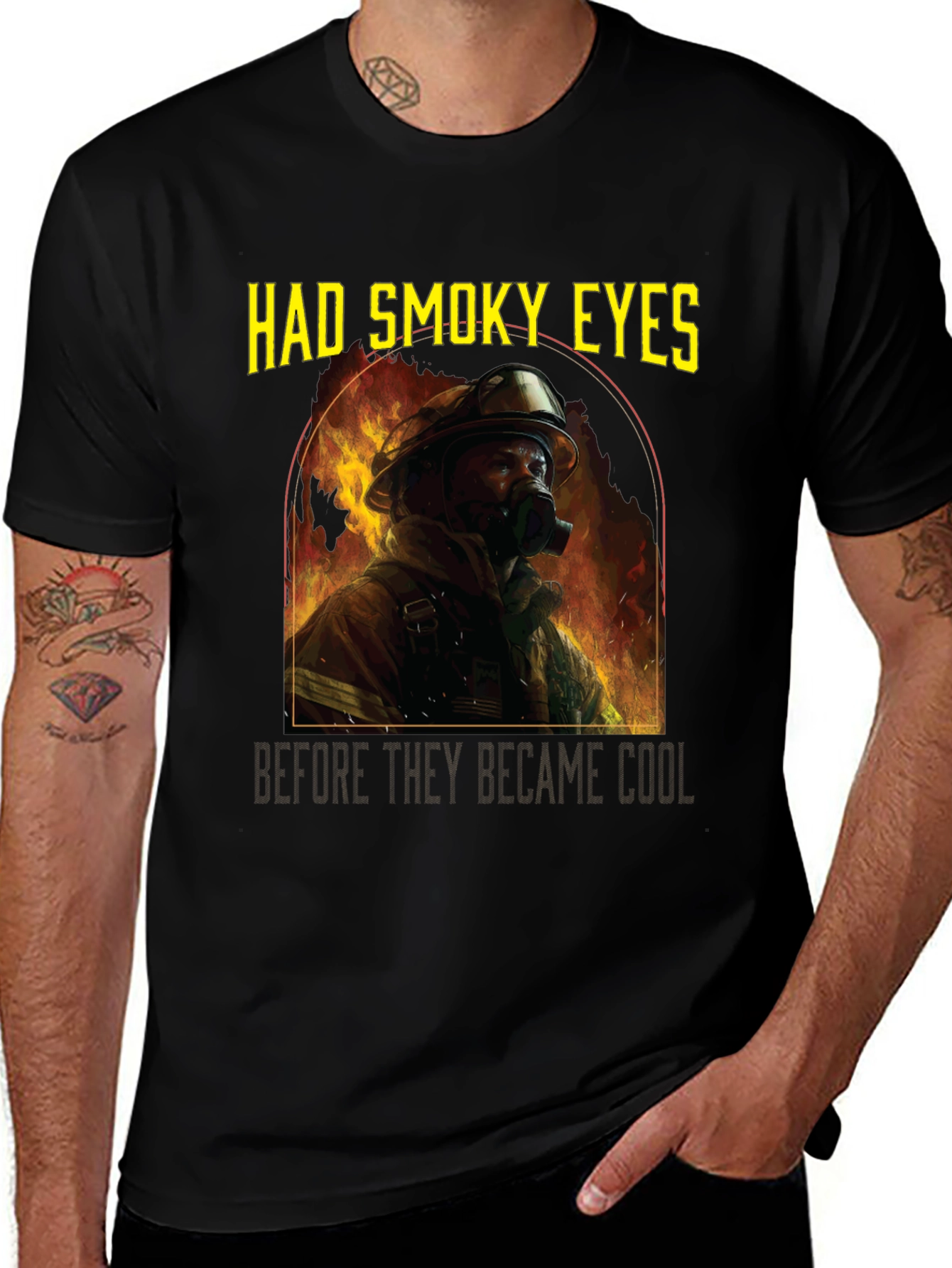 Firefighter Had Smoky Eyes Graphic T-Shirt