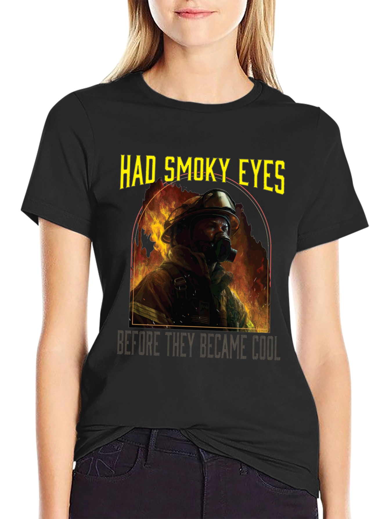 Firefighter Had Smoky Eyes Graphic T-Shirt