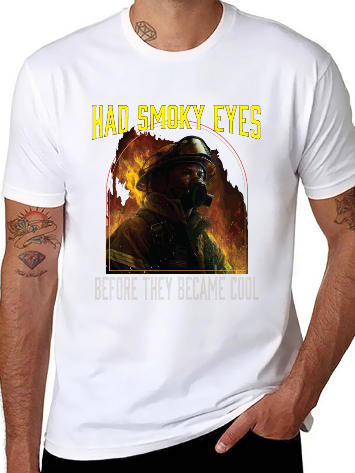 Firefighter Had Smoky Eyes Graphic T-Shirt
