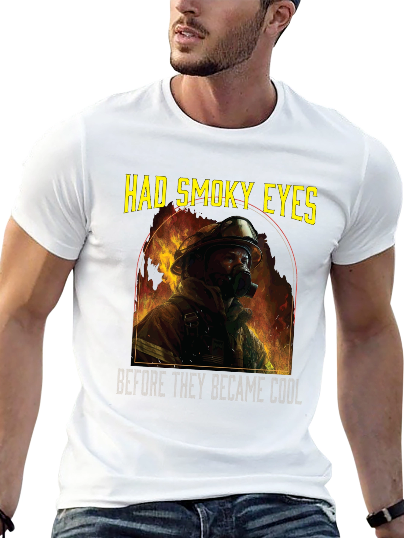 Firefighter Had Smoky Eyes Graphic T-Shirt