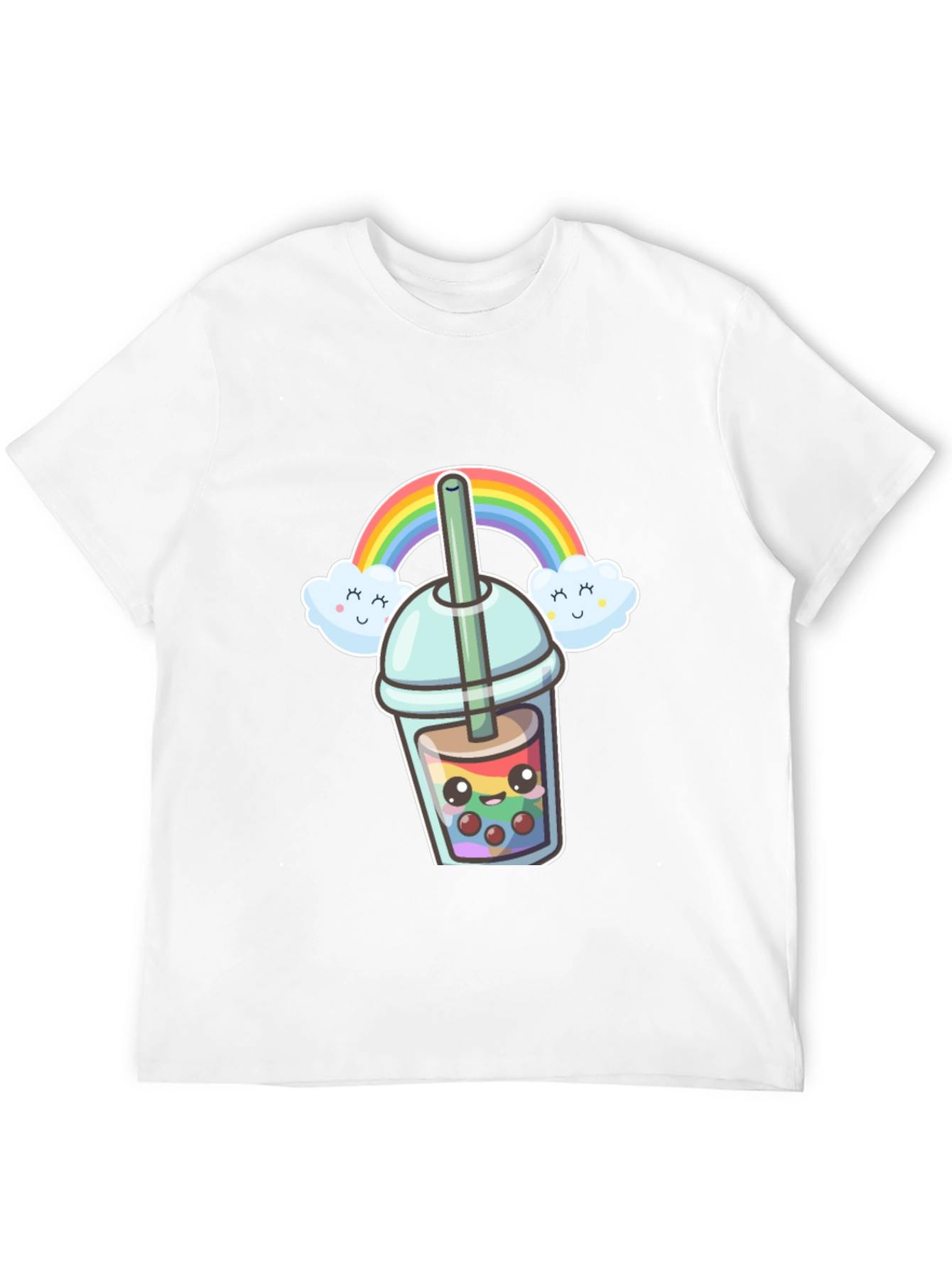 Rainbow Boba Kawaii Graphic Tee