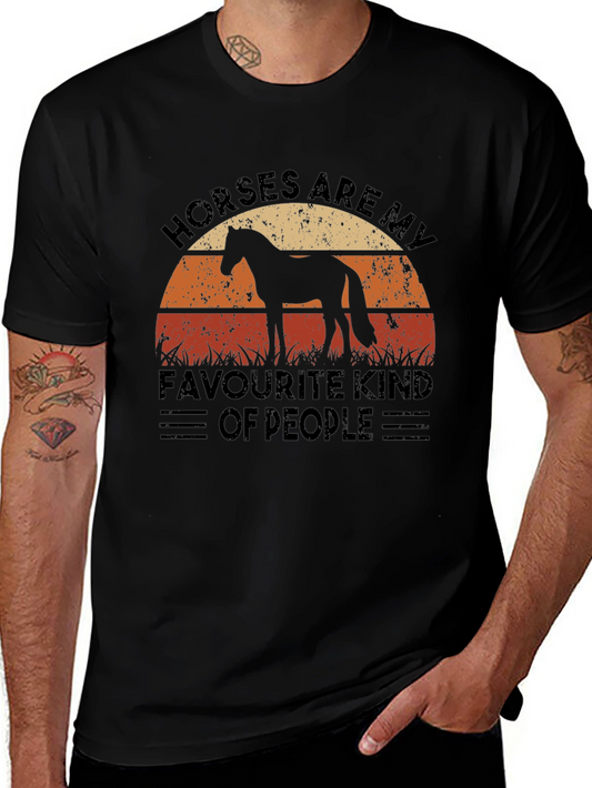 Horses Are My Favourite Kind Of People Black T-Shirt