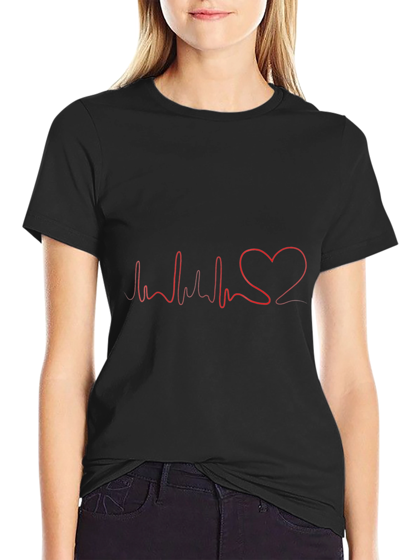 Heartbeat Heart Love T-Shirt - Mens