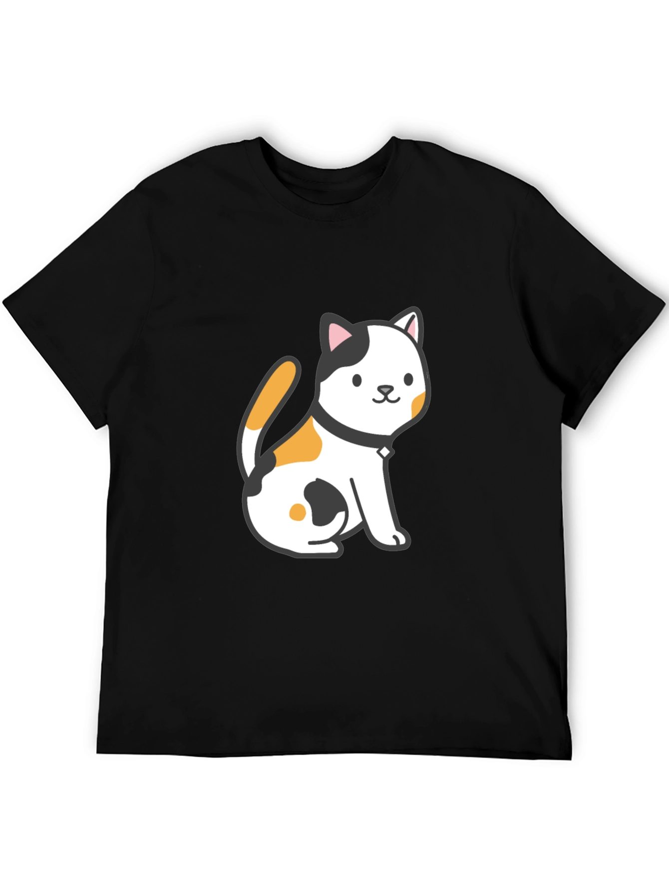 Cute Cat Graphic Tee - Black Unisex T-Shirt