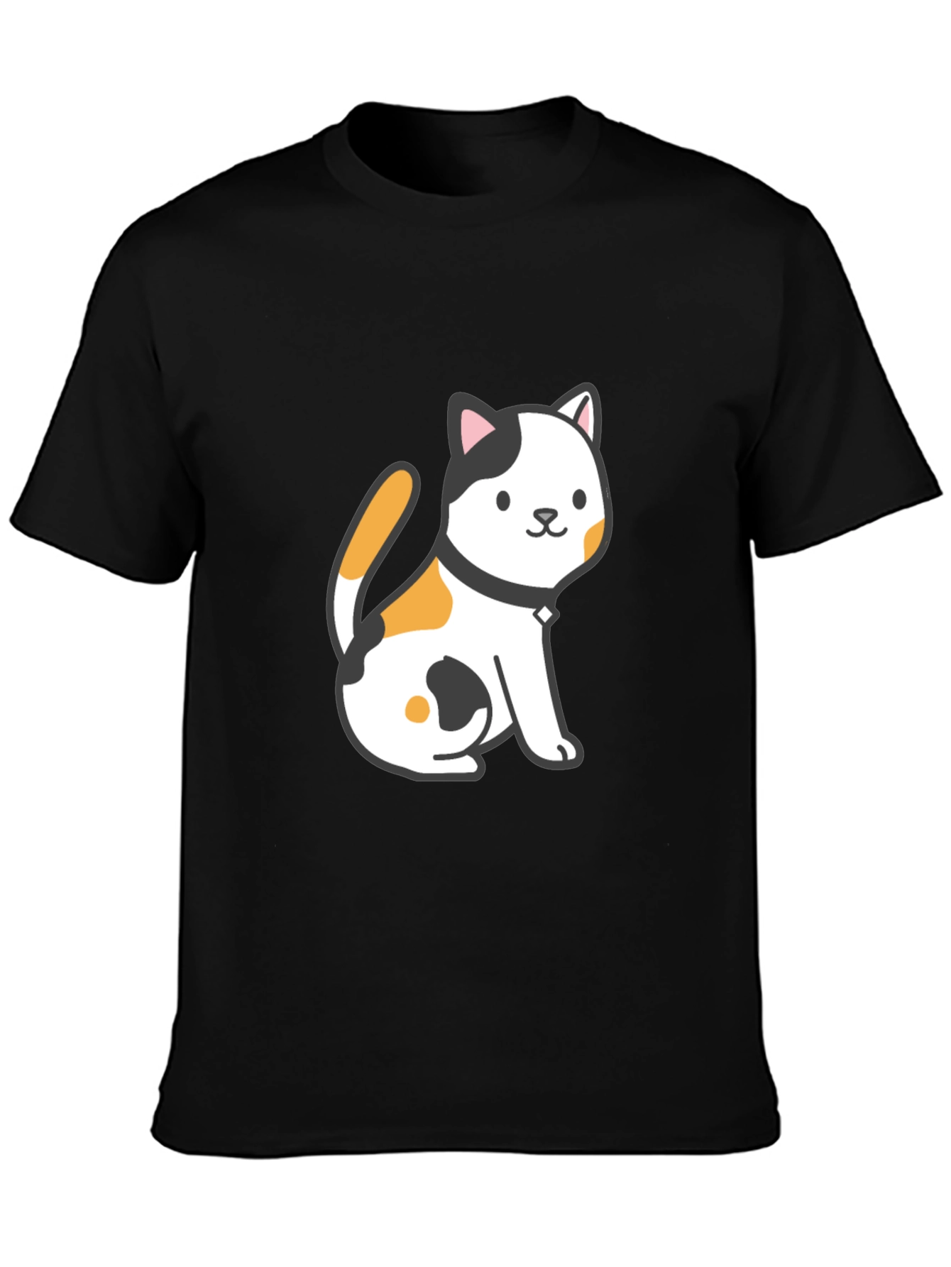 Cute Cat Graphic Tee - Black Unisex T-Shirt