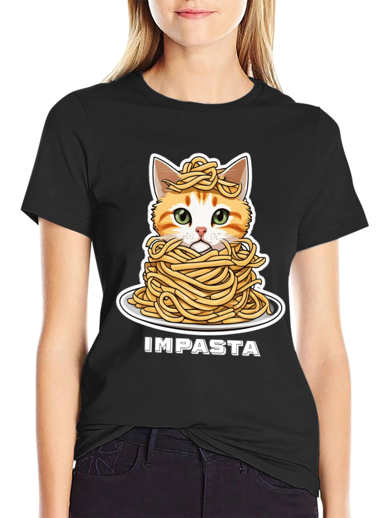 Impasta Cat Graphic T-Shirt - Funny Cute Pet Tee