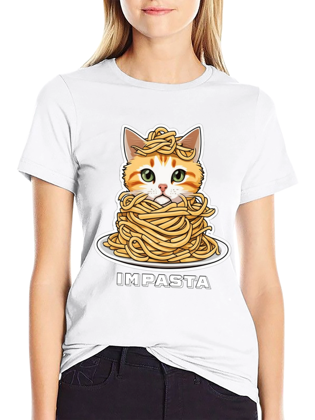 Impasta Cat Graphic T-Shirt - Funny Cute Pet Tee