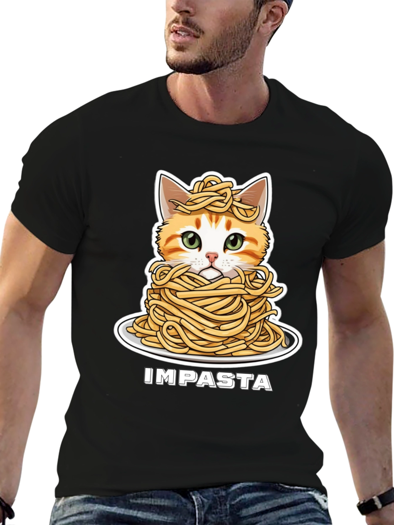 Impasta Cat Graphic T-Shirt - Funny Cute Pet Tee