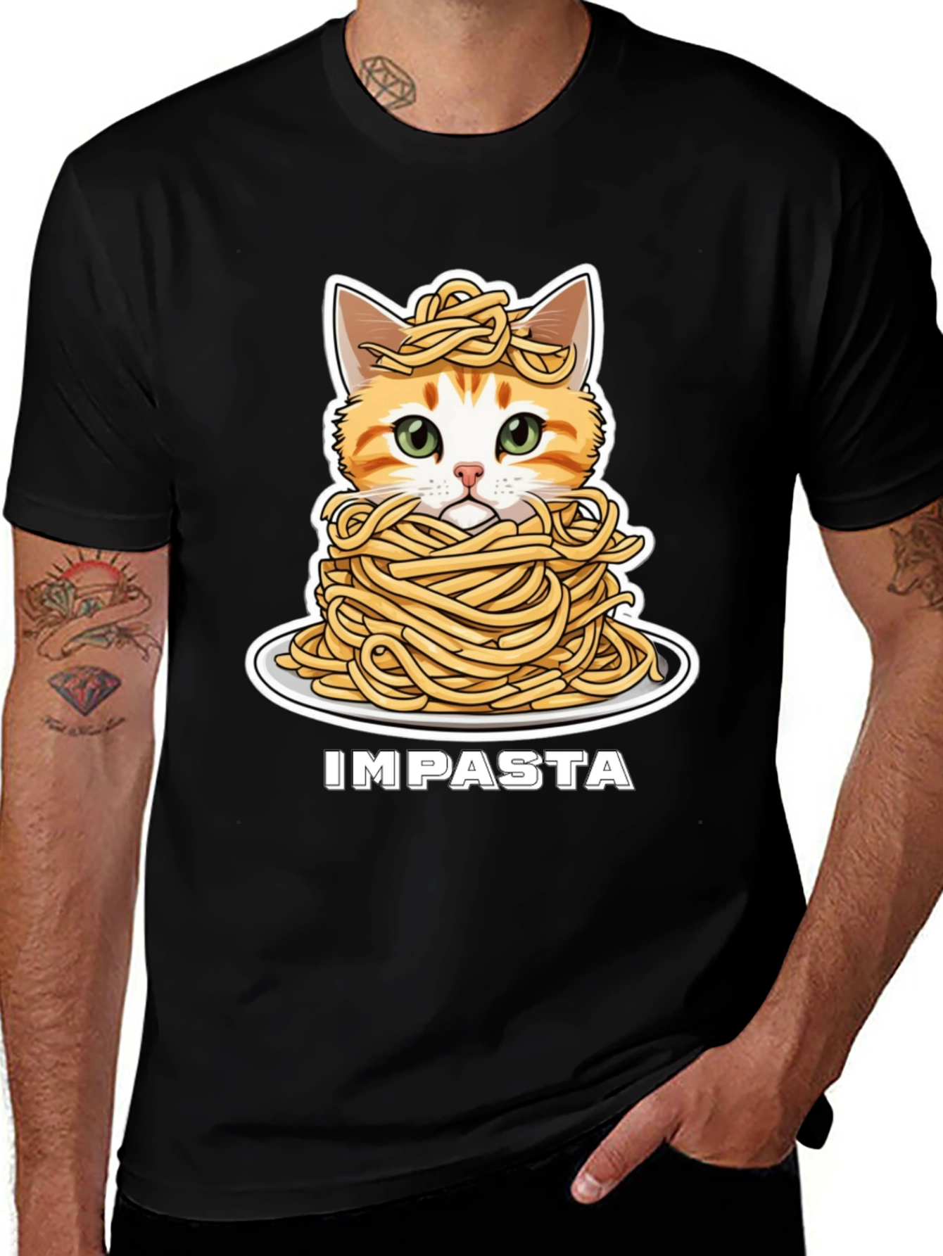 Impasta Cat Graphic T-Shirt - Funny Cute Pet Tee