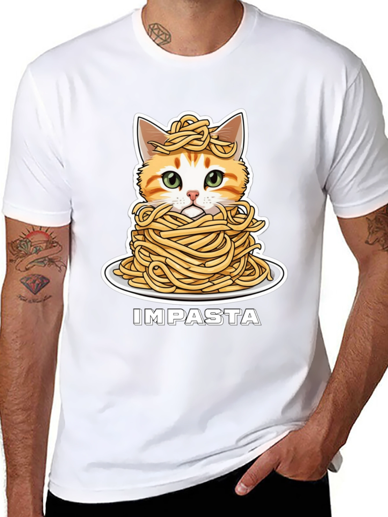 Impasta Cat Graphic T-Shirt - Funny Cute Pet Tee