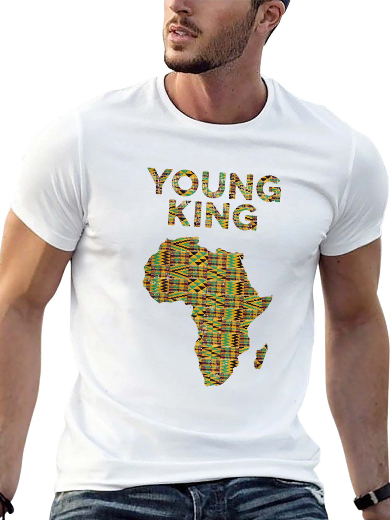 Young King Black T-Shirt Africa Design