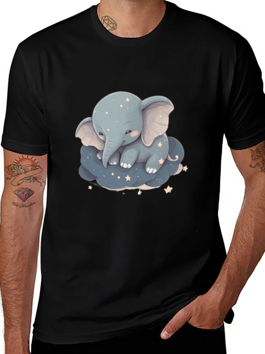 Cute Elephant On Cloud Graphic Tee