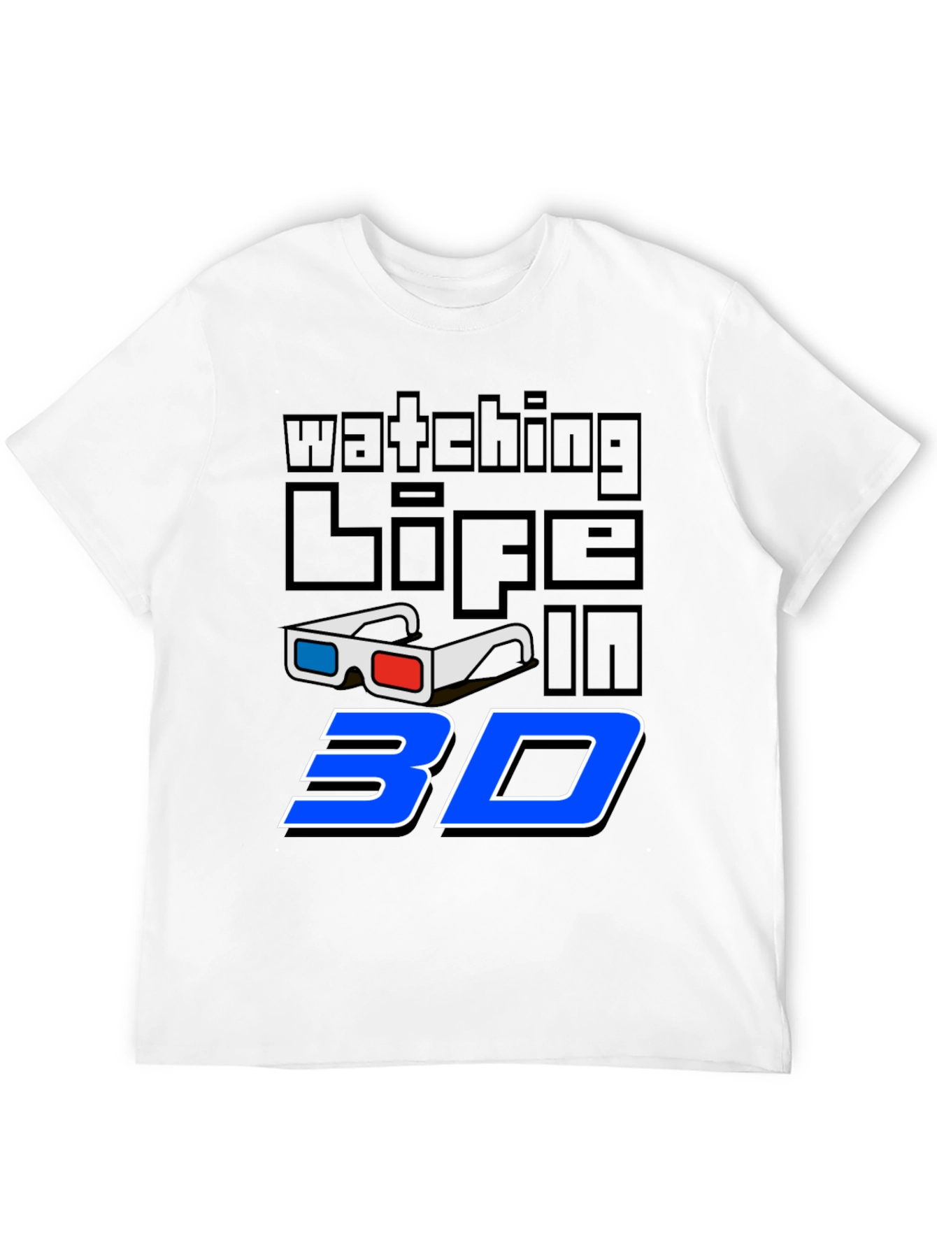Watching Life in 3D Black Graphic Tee