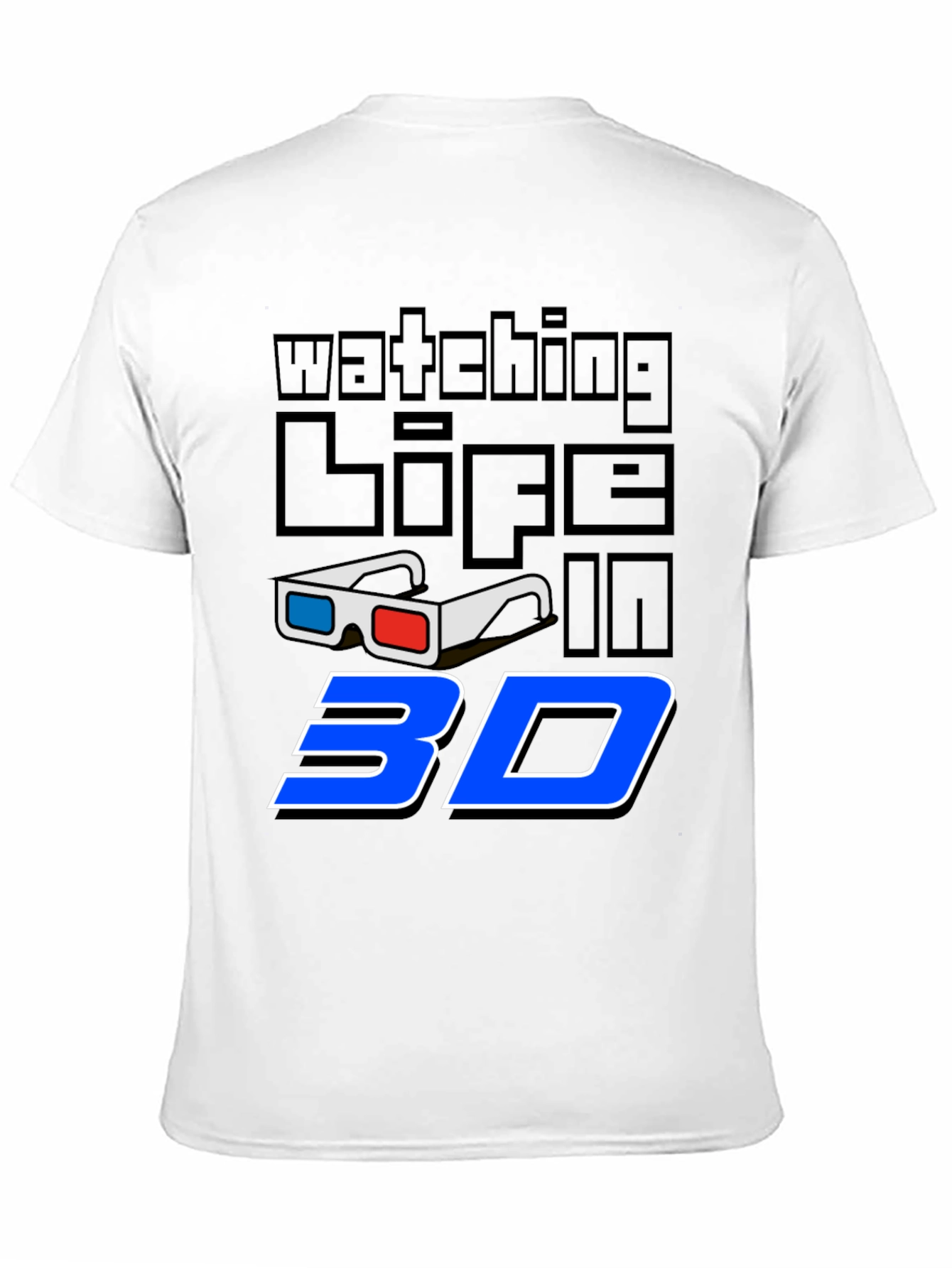 Watching Life in 3D Black Graphic Tee