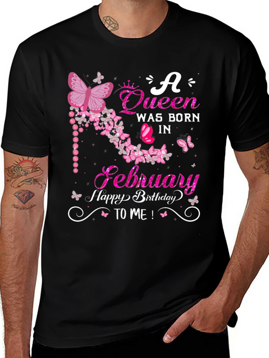 Queen Born in February Birthday T-Shirt