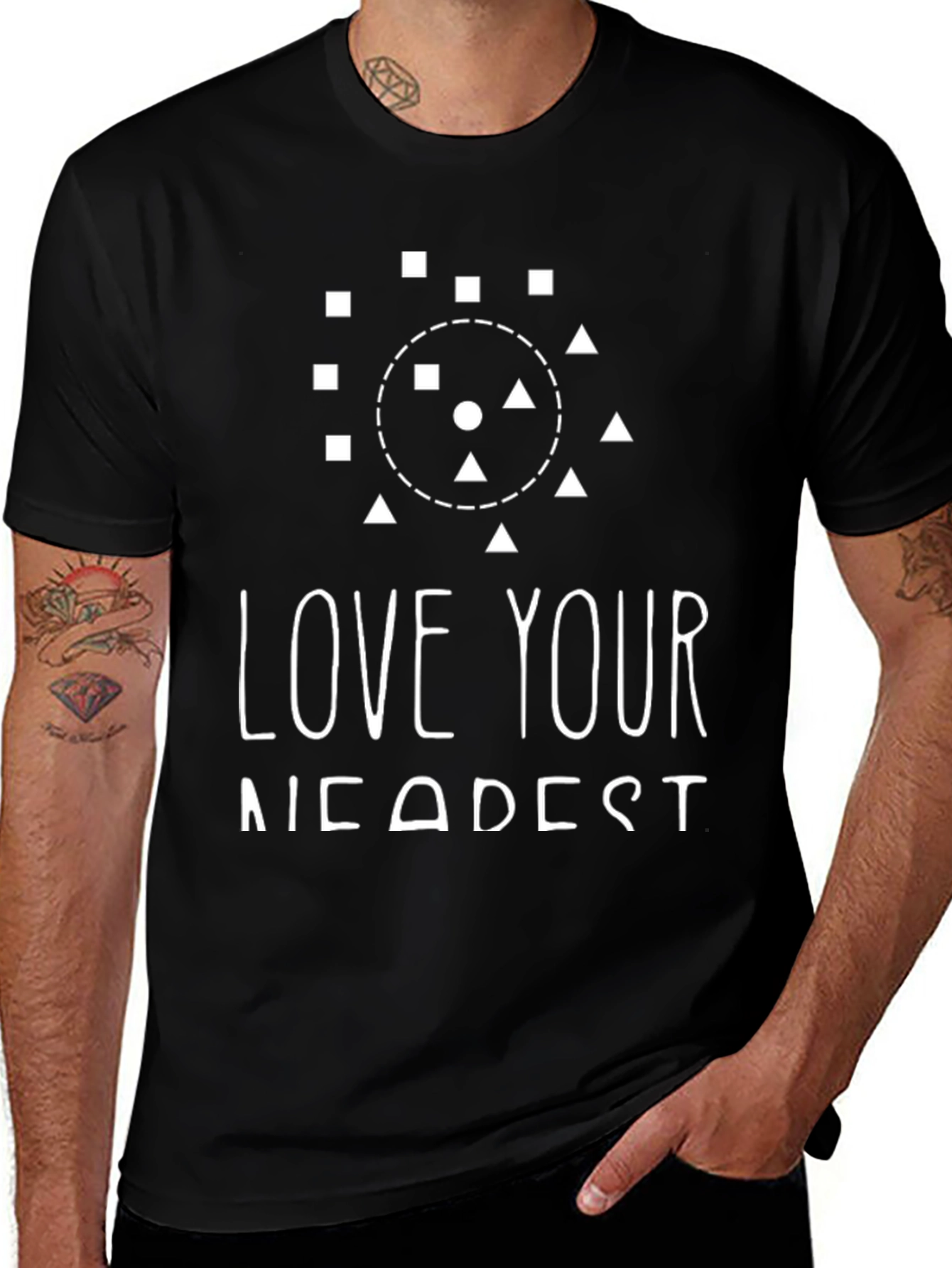 Love Your Nearest Black Graphic Tee