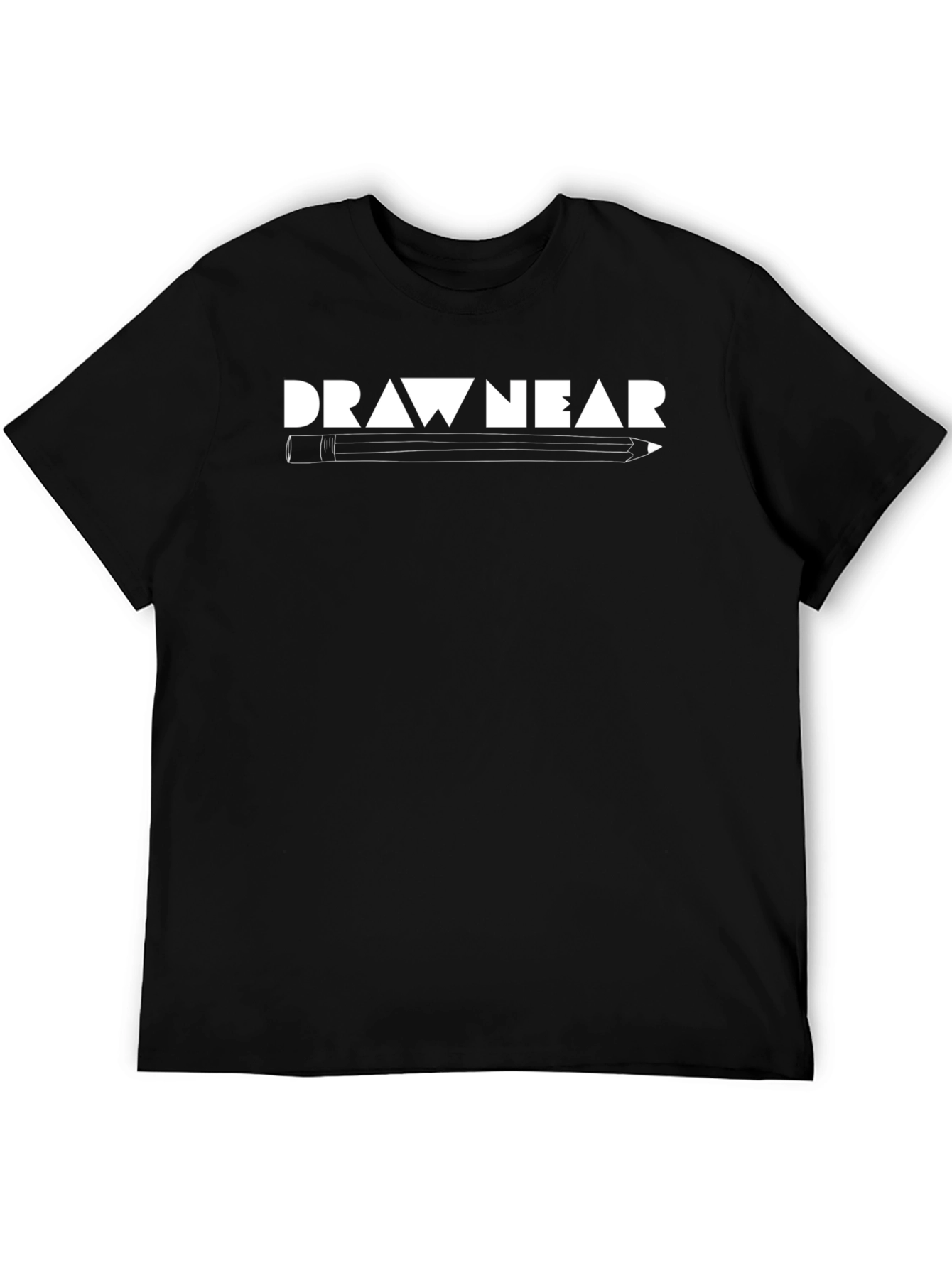 Draw Near Graphic Tee - Black Cotton T-Shirt