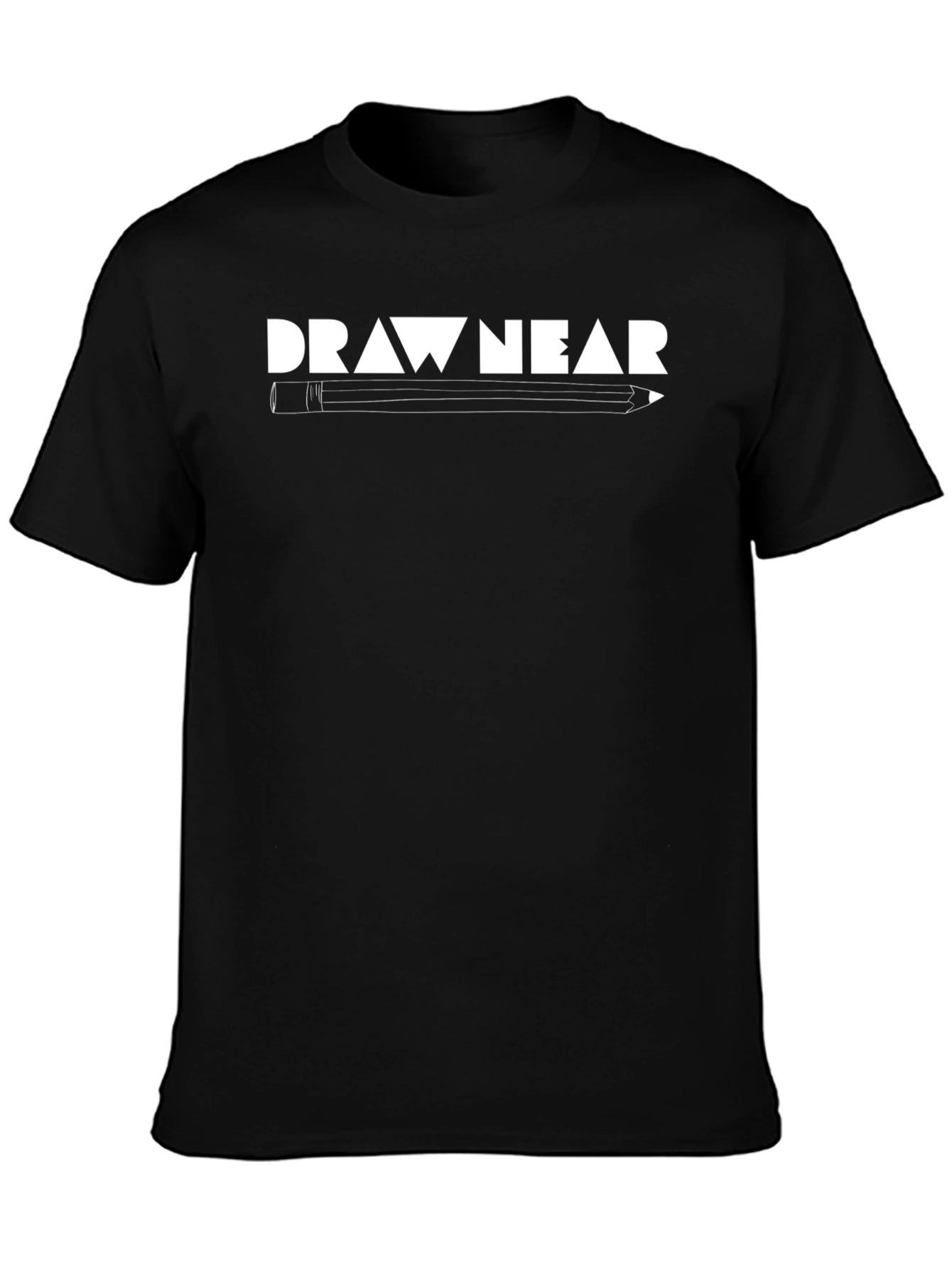 Draw Near Graphic Tee - Black Cotton T-Shirt