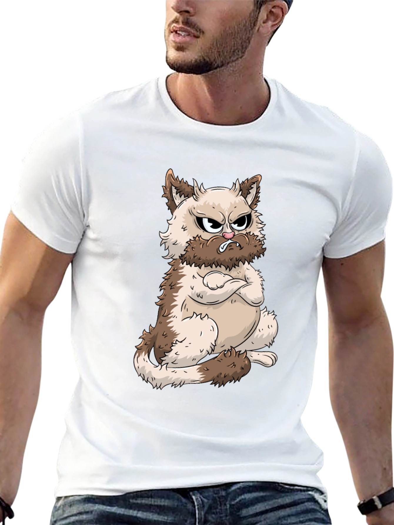Grumpy Cat Graphic Tee - Mens Black T-Shirt