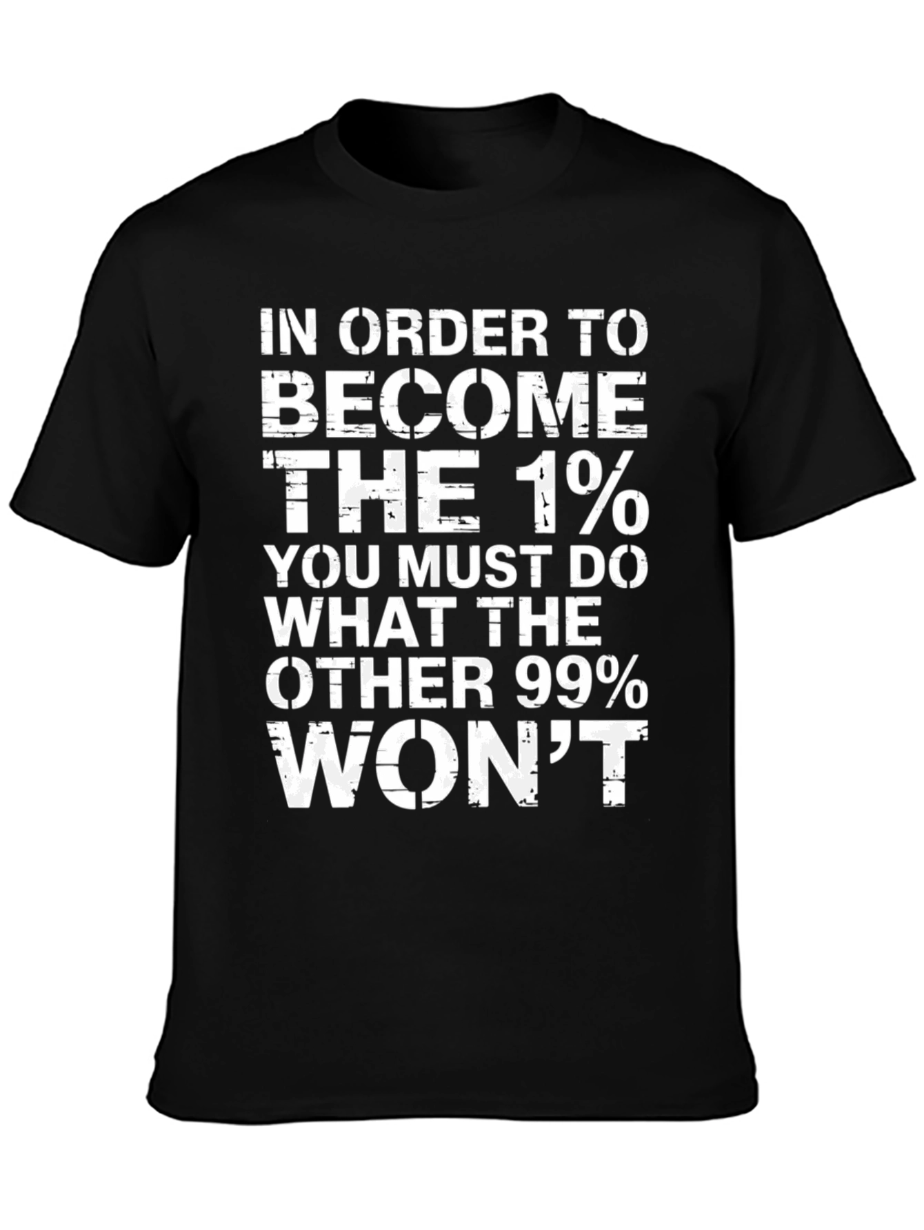 1% Motivation Black T-Shirt