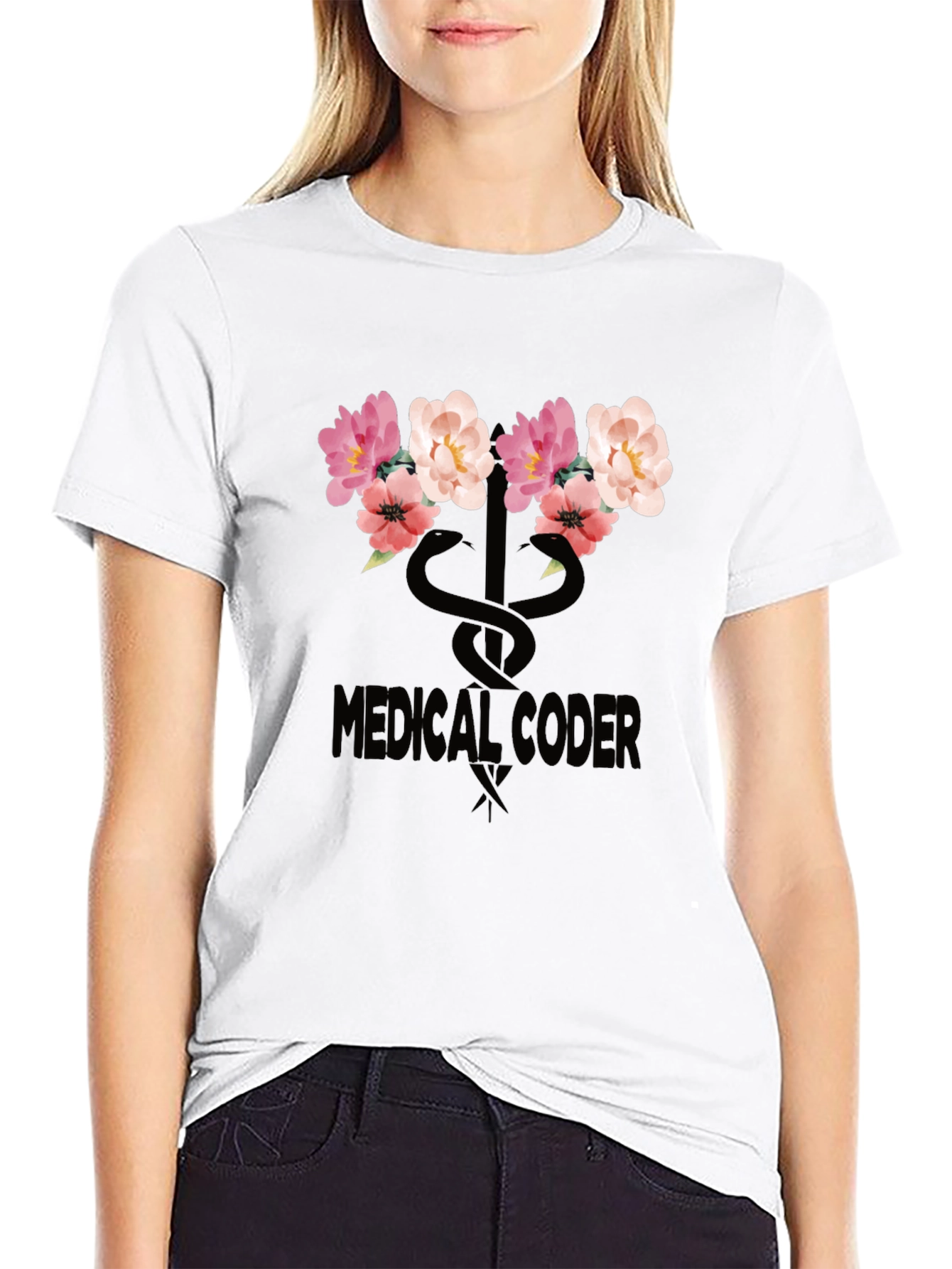 Floral Medical Coder T-Shirt