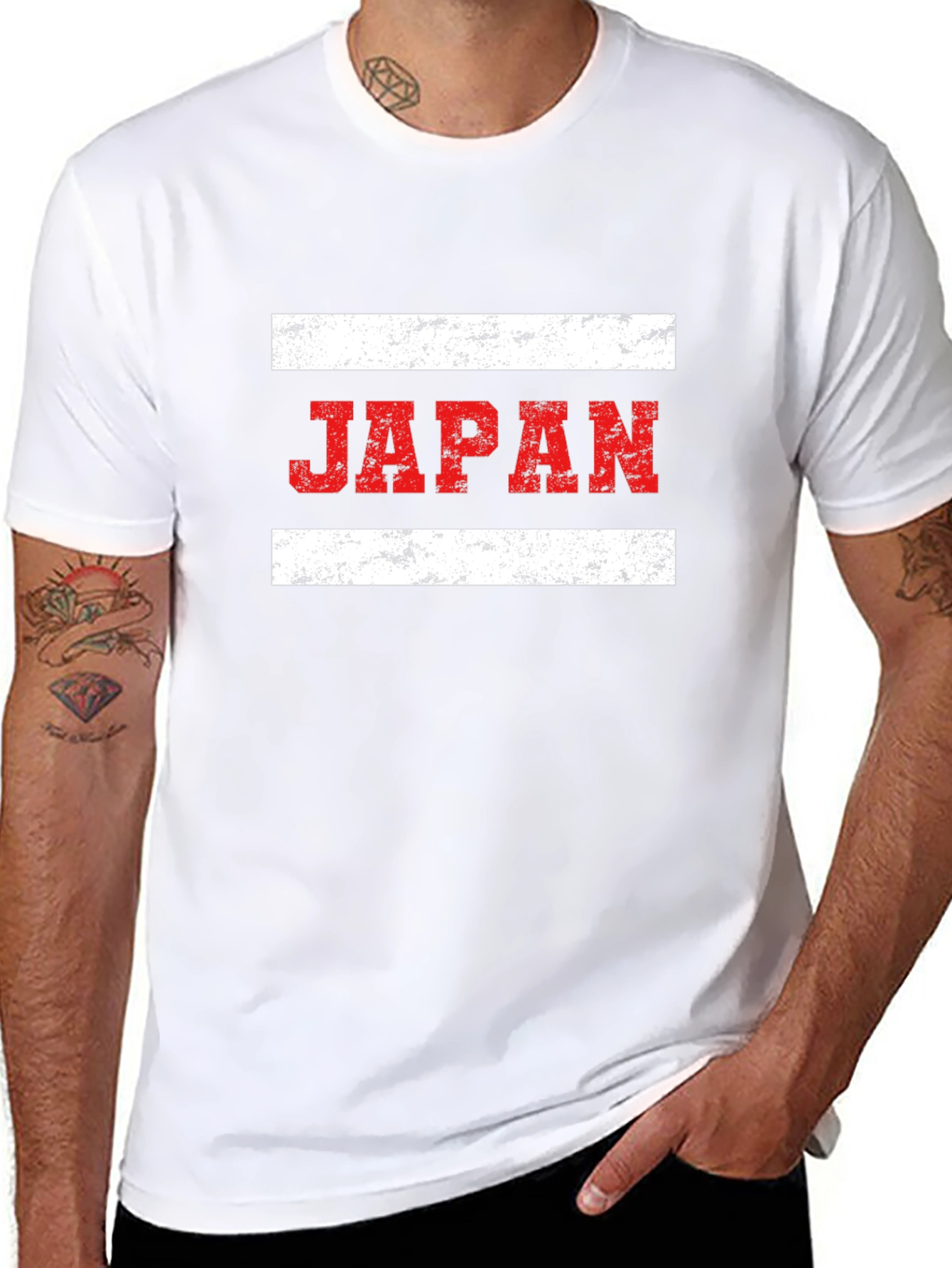 Japan Flag Graphic Tee - Distressed Print