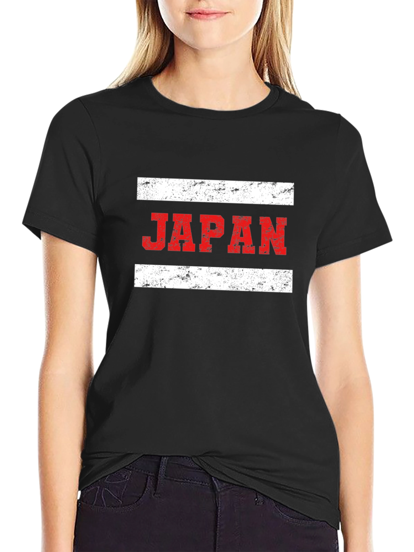 Japan Flag Graphic Tee - Distressed Print