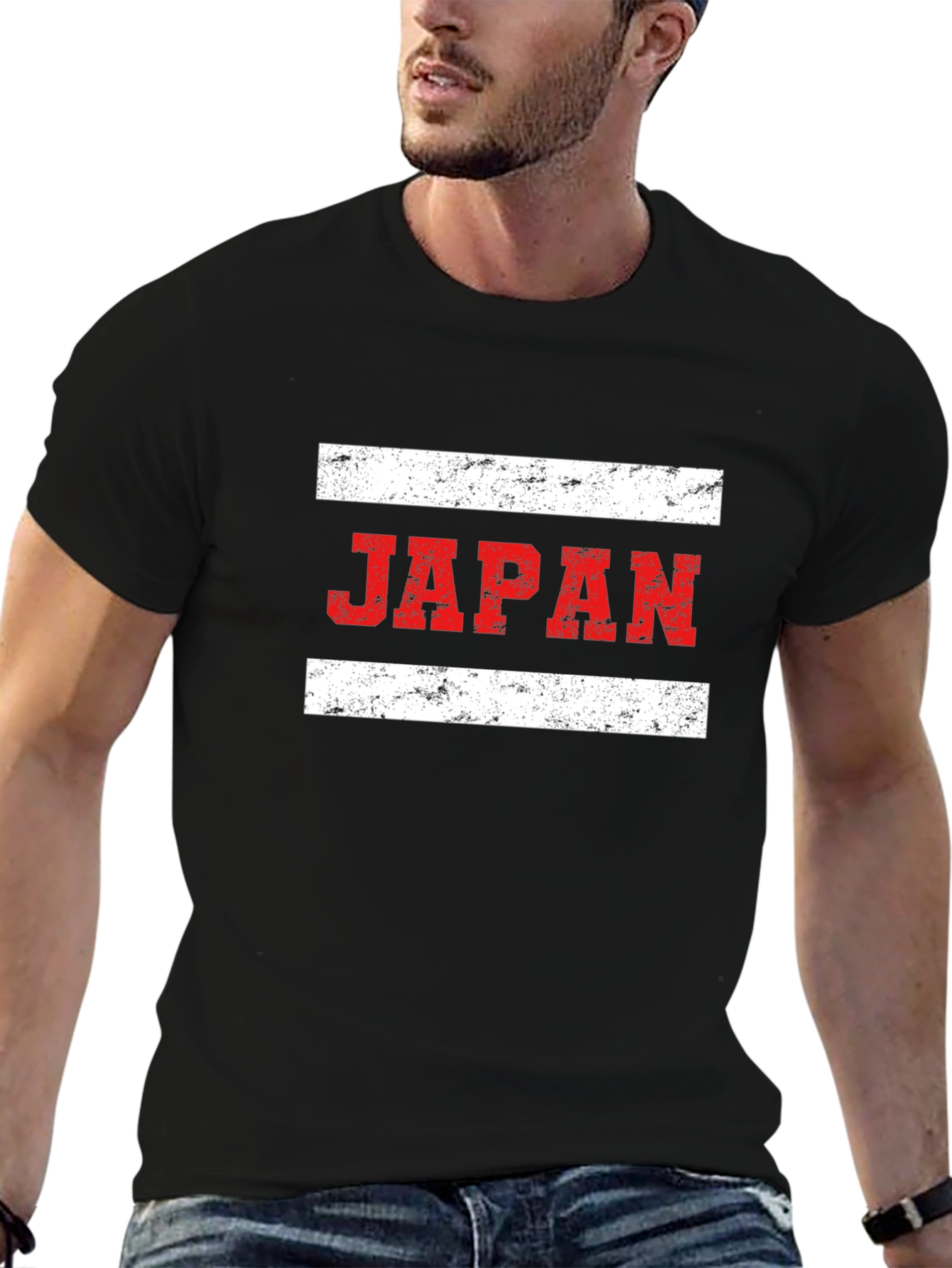 Japan Flag Graphic Tee - Distressed Print