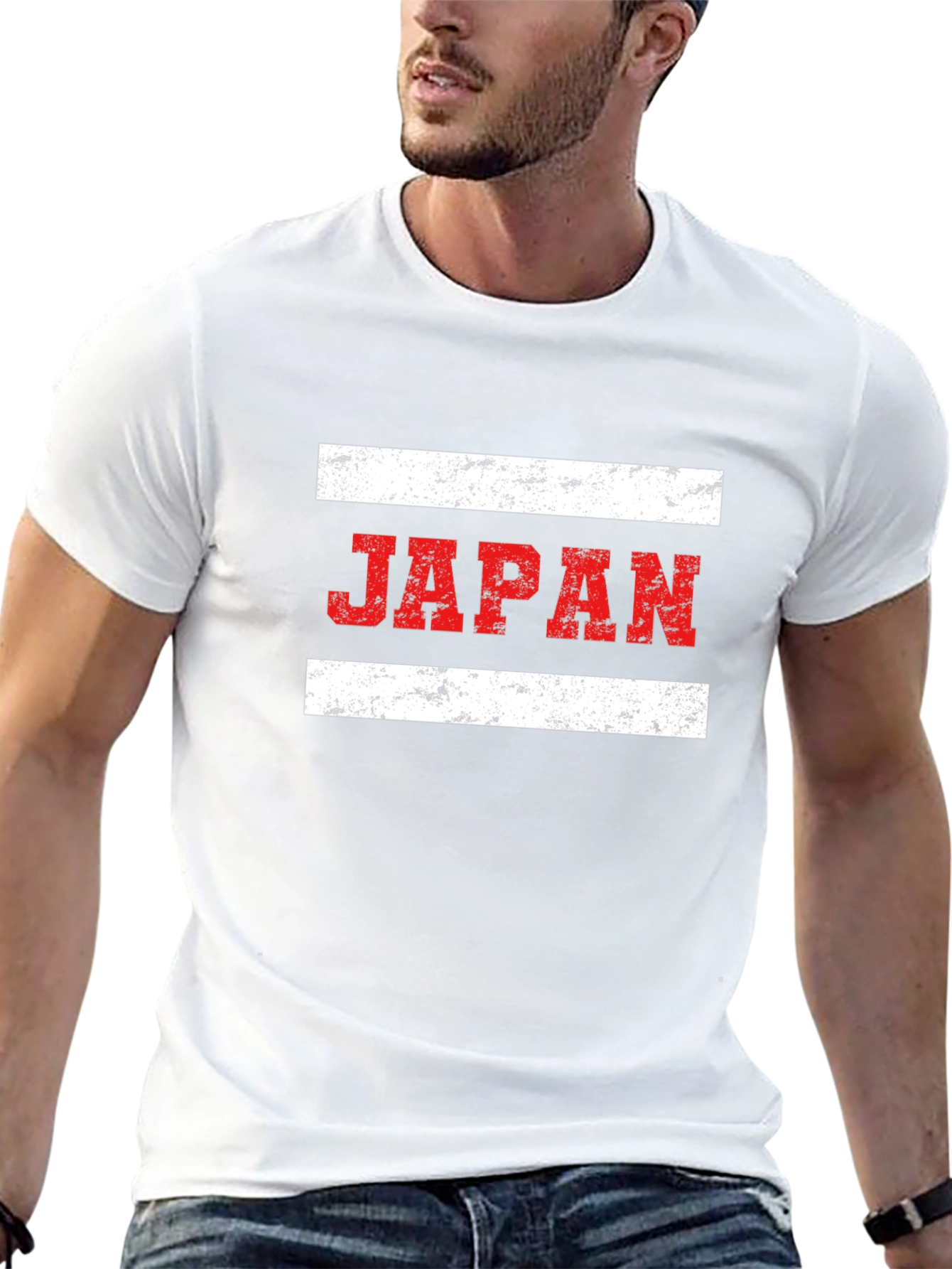 Japan Flag Graphic Tee - Distressed Print