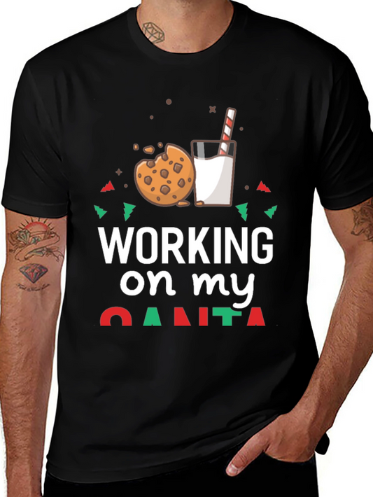 Working On My Santa Cookie Milk Graphic Tee