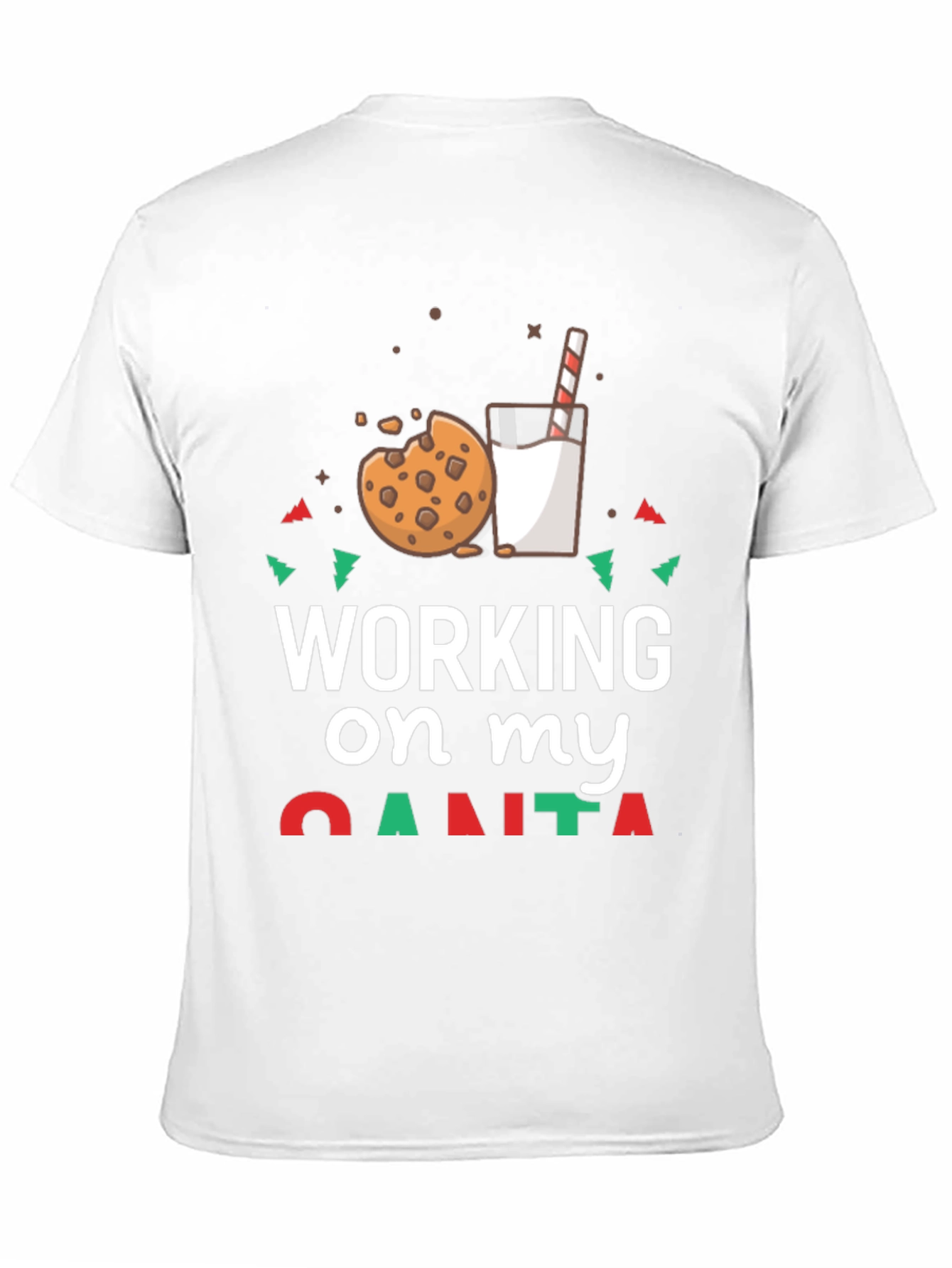 Working On My Santa Cookie Milk Graphic Tee
