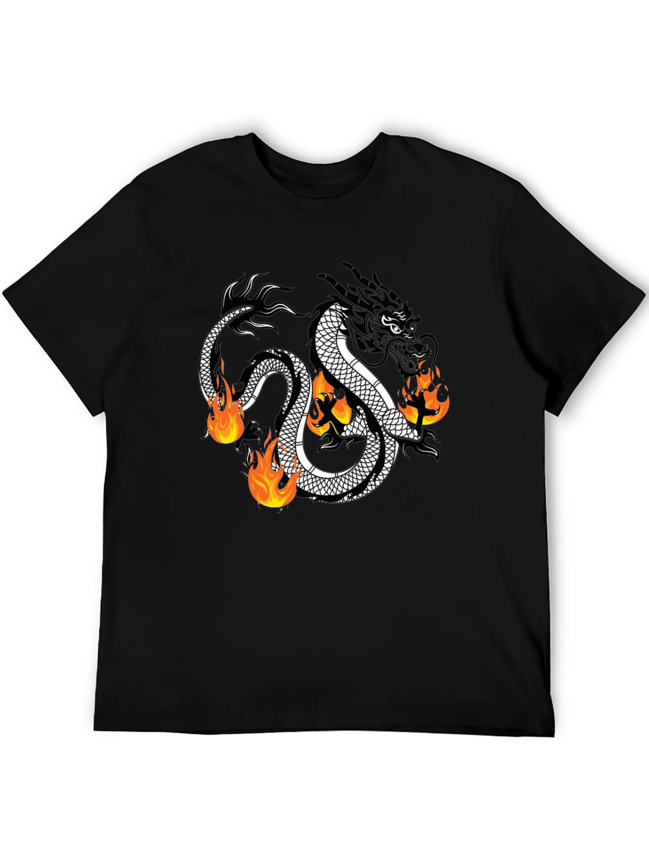 Black Dragon Fireball Graphic T-Shirt