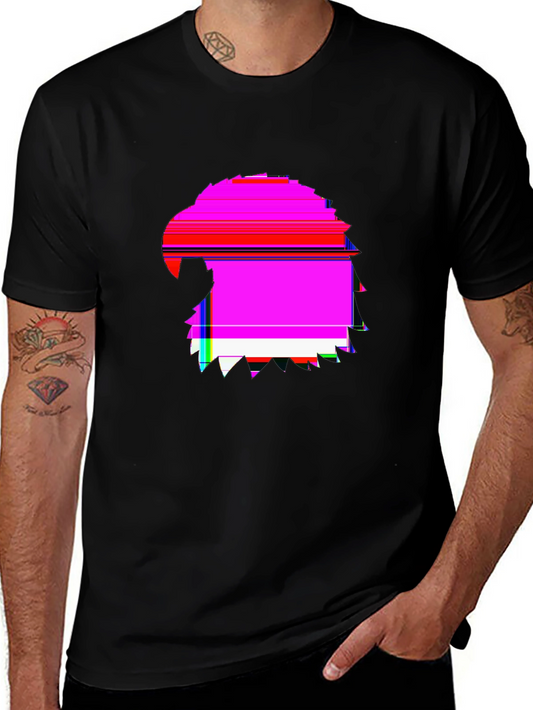 Neon Glitch Art Graphic Tee – Retro Digital Distortion Shirt