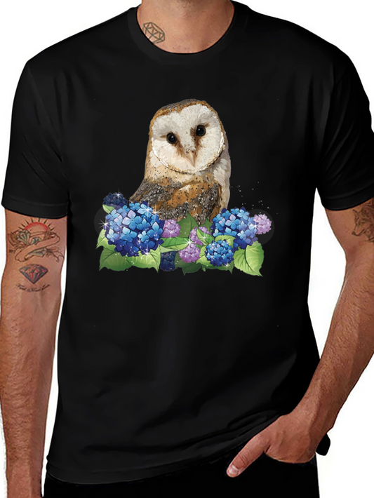 Owl & Hydrangea Graphic Tee