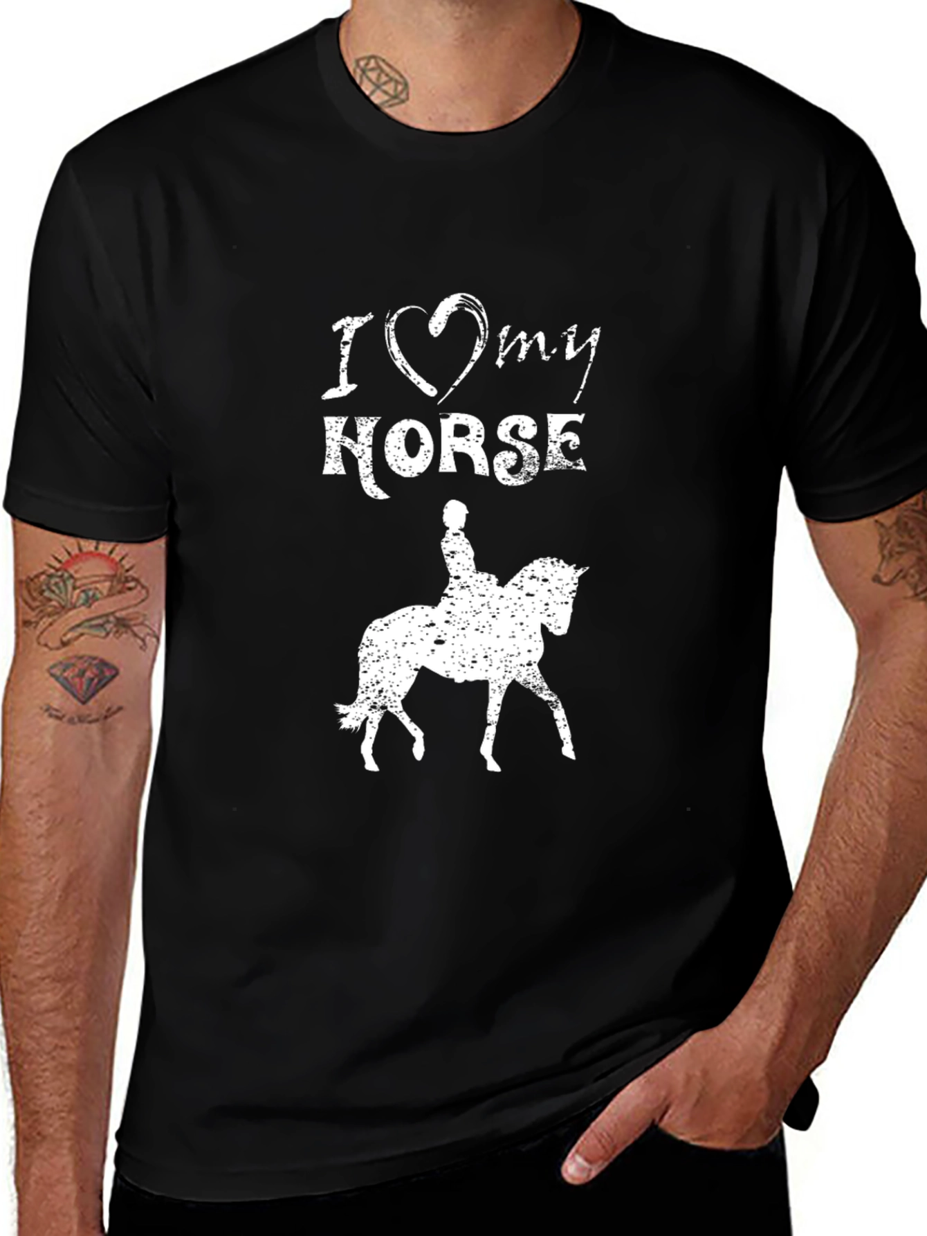 I Love My Horse Graphic Tee - Black